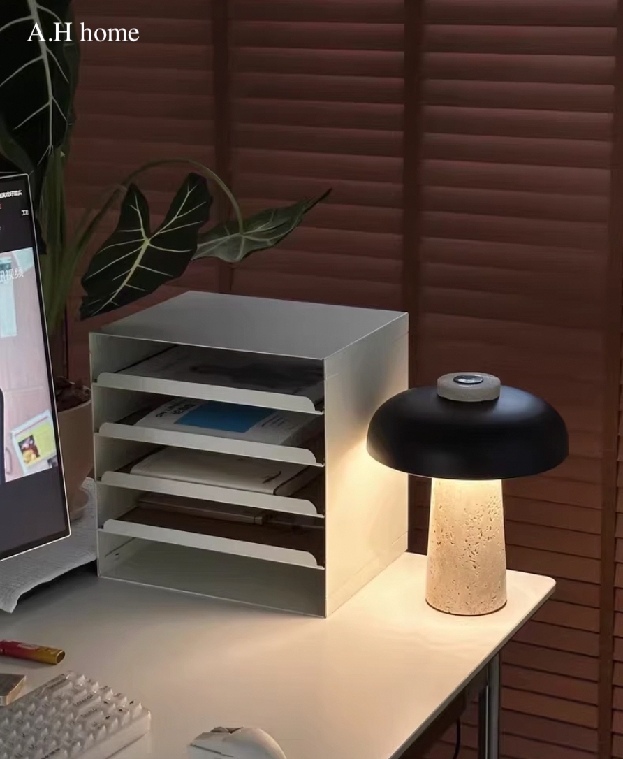【ＡＨ730】北歐觸控洞石蘑菇夜燈