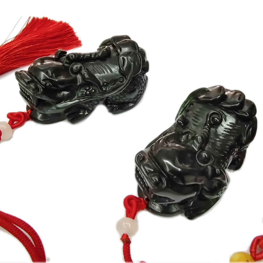 貔貅墨玉{開運招財}1對掛飾【十方】150253