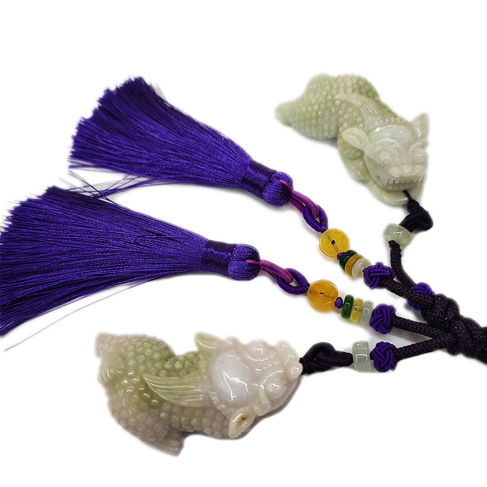 招財貔貅{紫玉} 吉祥掛飾1對【十方】133904