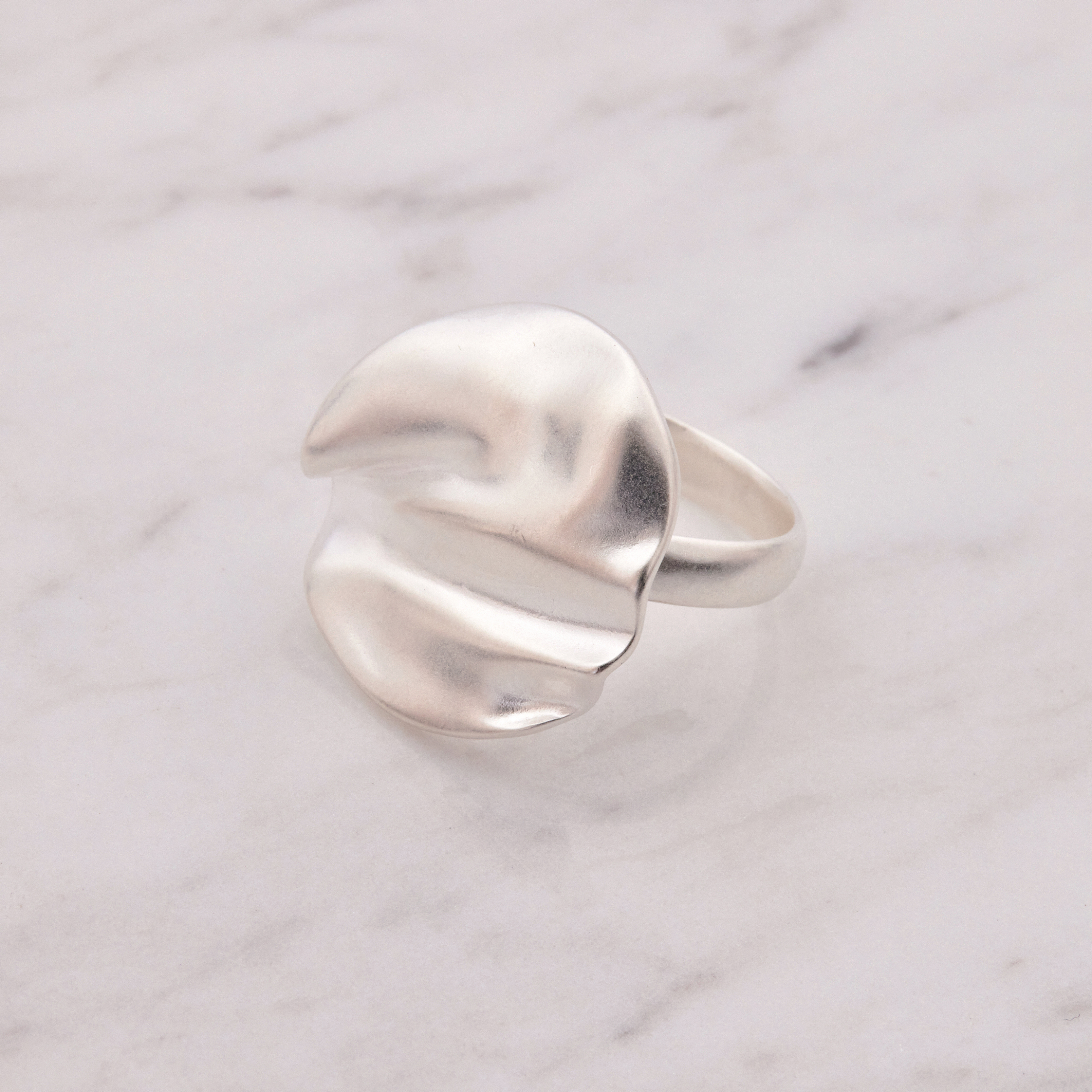 R1036 | 純銀霧面圓片戒指