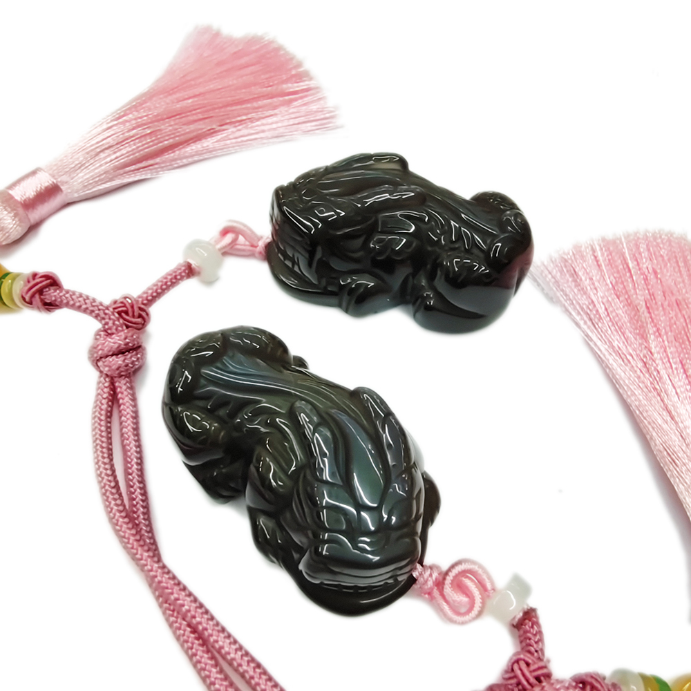 貔貅{頂級黑曜岩}招財掛飾【十方】151797