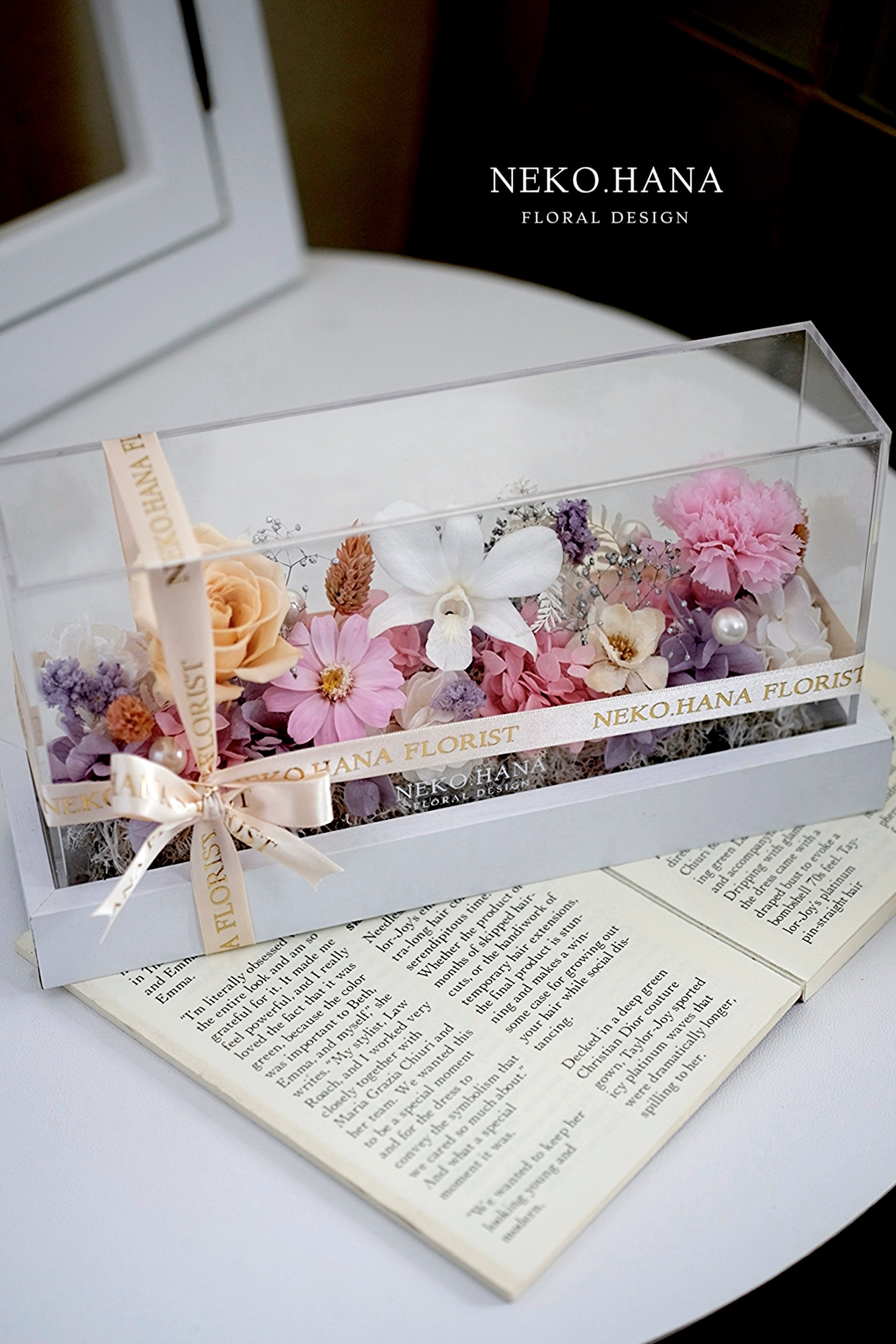 永生康乃馨壓克力花盒