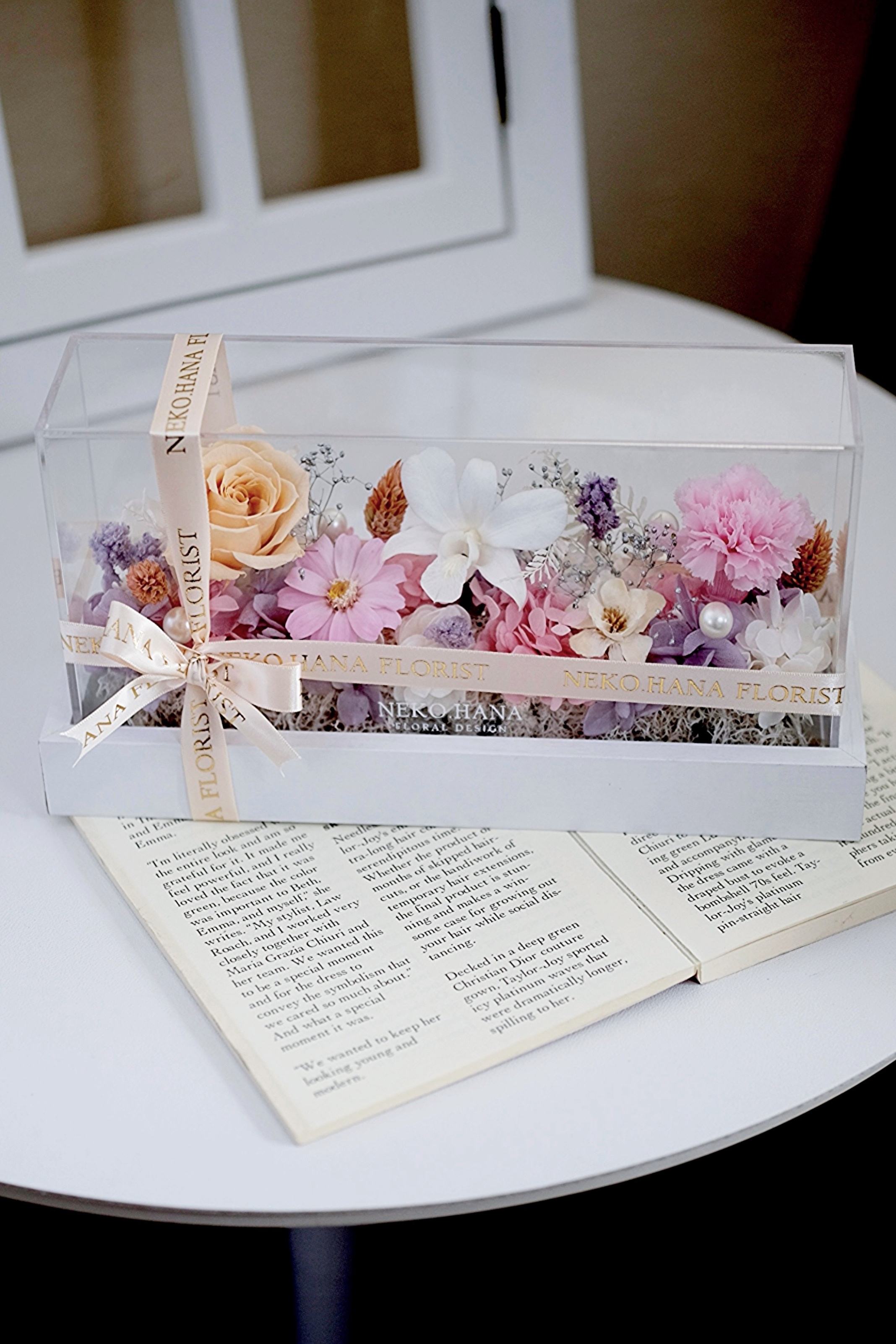 永生康乃馨壓克力花盒