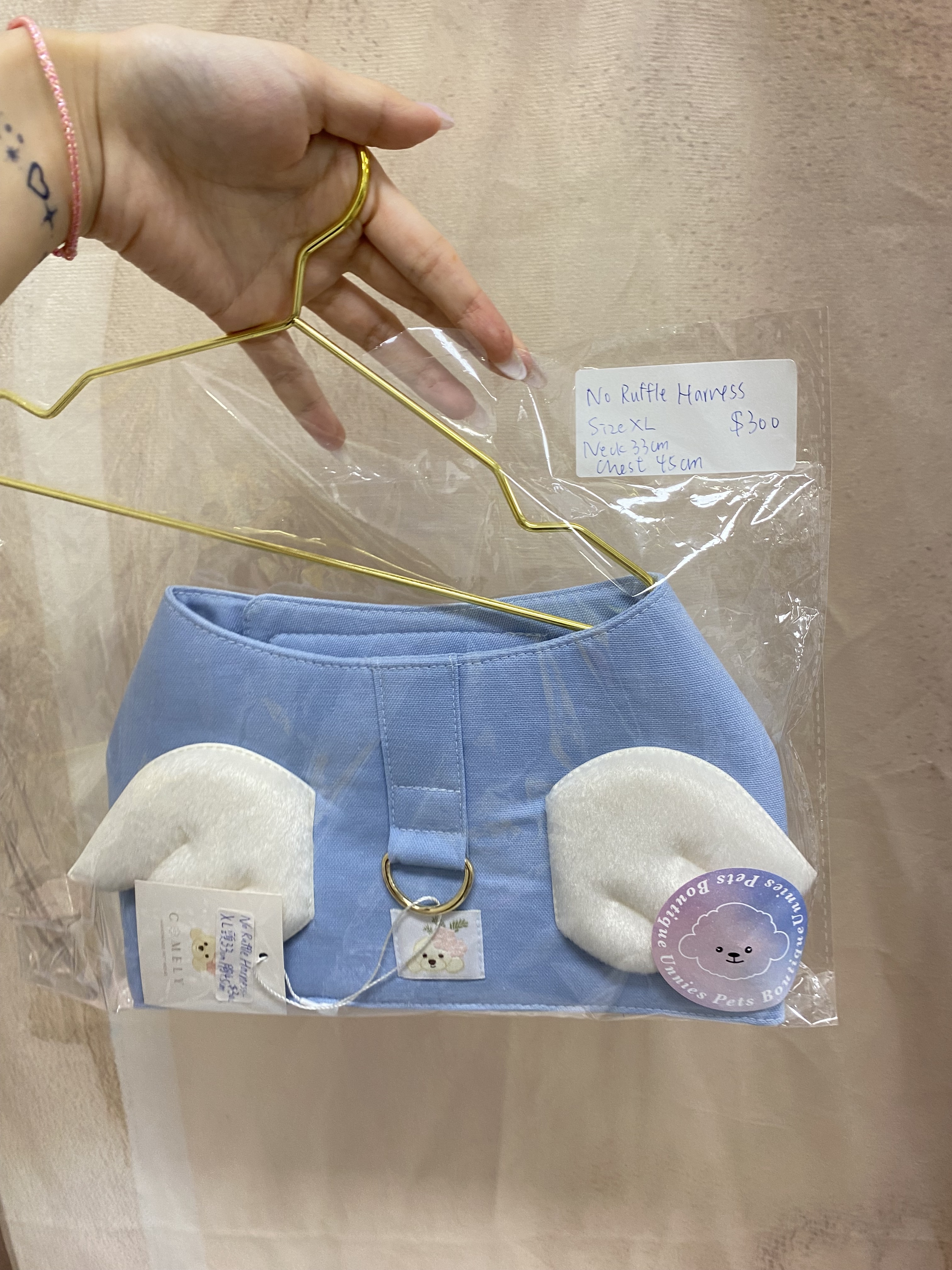 NoRuffle Harness Blue Size XL