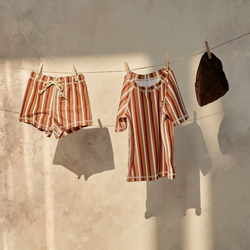 25S/S🌞DTD玩夏日系列-可愛松鼠條紋分離式泳衣(短袖/長袖) ( 首批訂製贈送泳帽 )