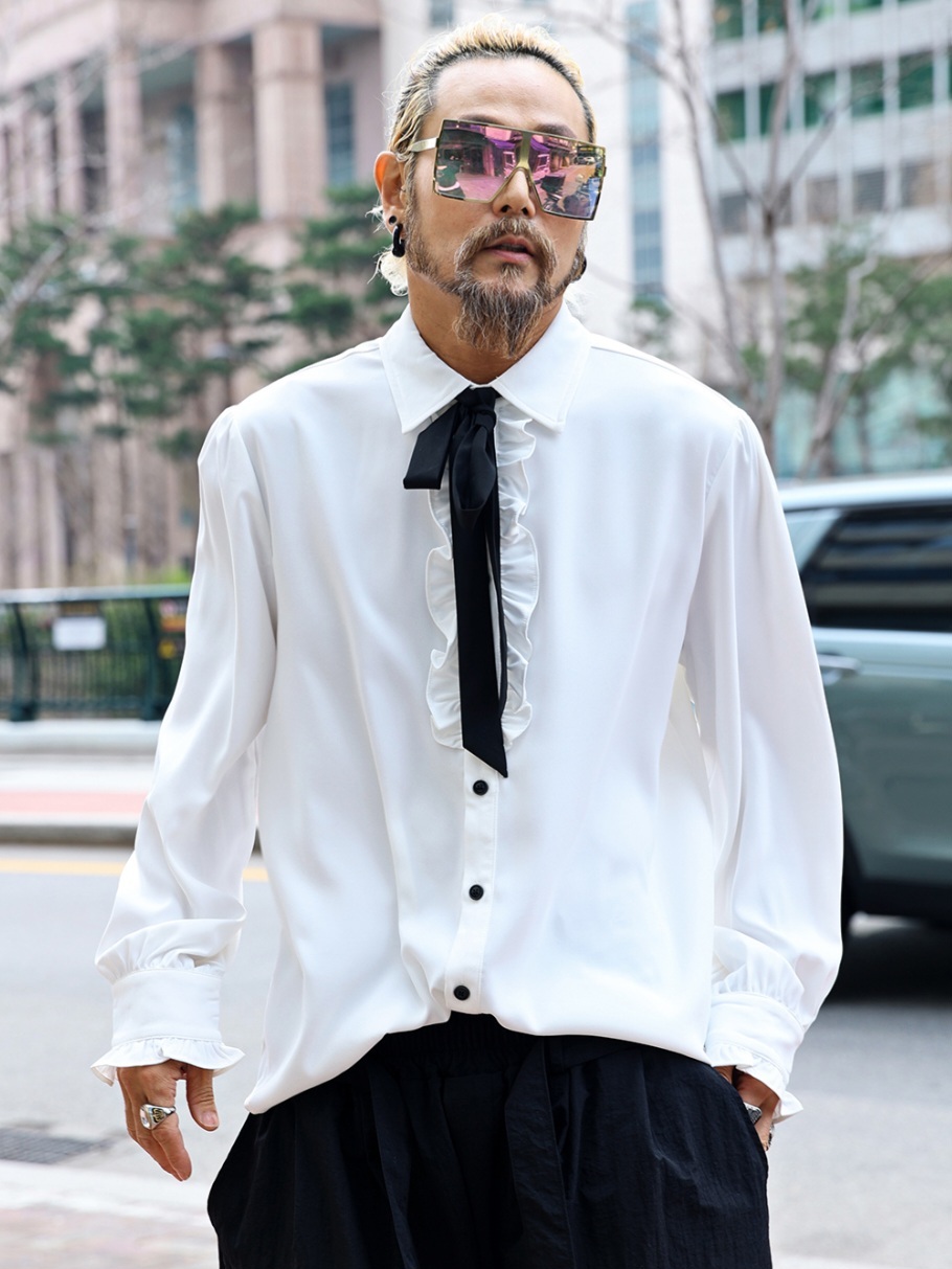 蝴蝶結荷葉邊襯衫