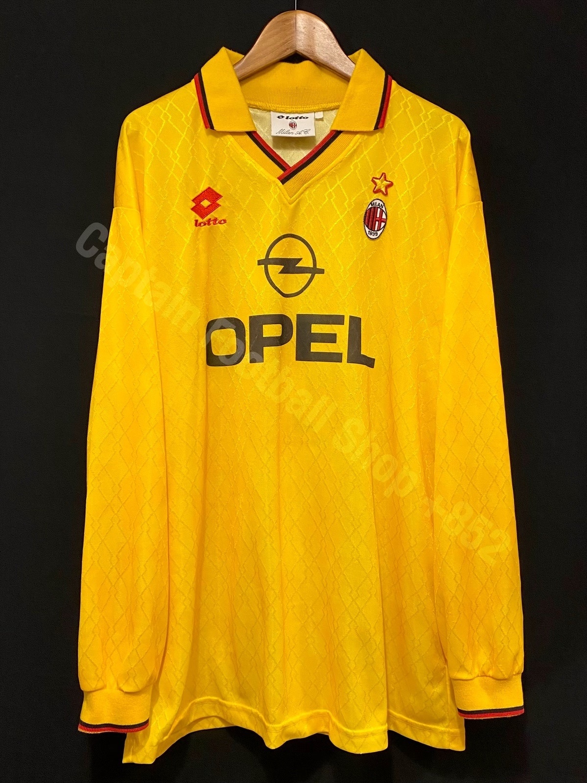 (Match Issue) AC Milan 1995-1996 Coppa Italia Lotto L/S Third Match Worn Issue Shirt #3 MALDINI