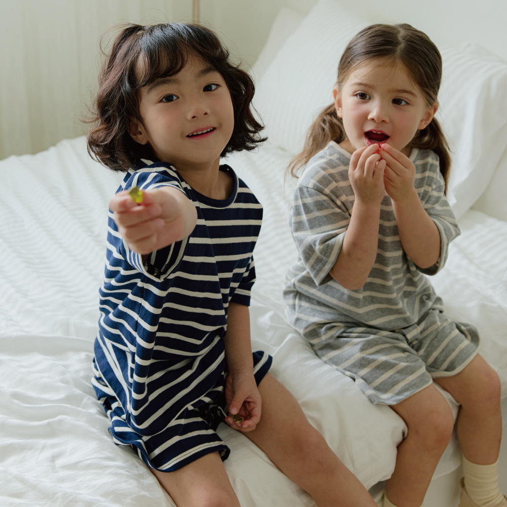 韓國 SecretKids  -25夏 糖果條紋夏季套裝（三色）