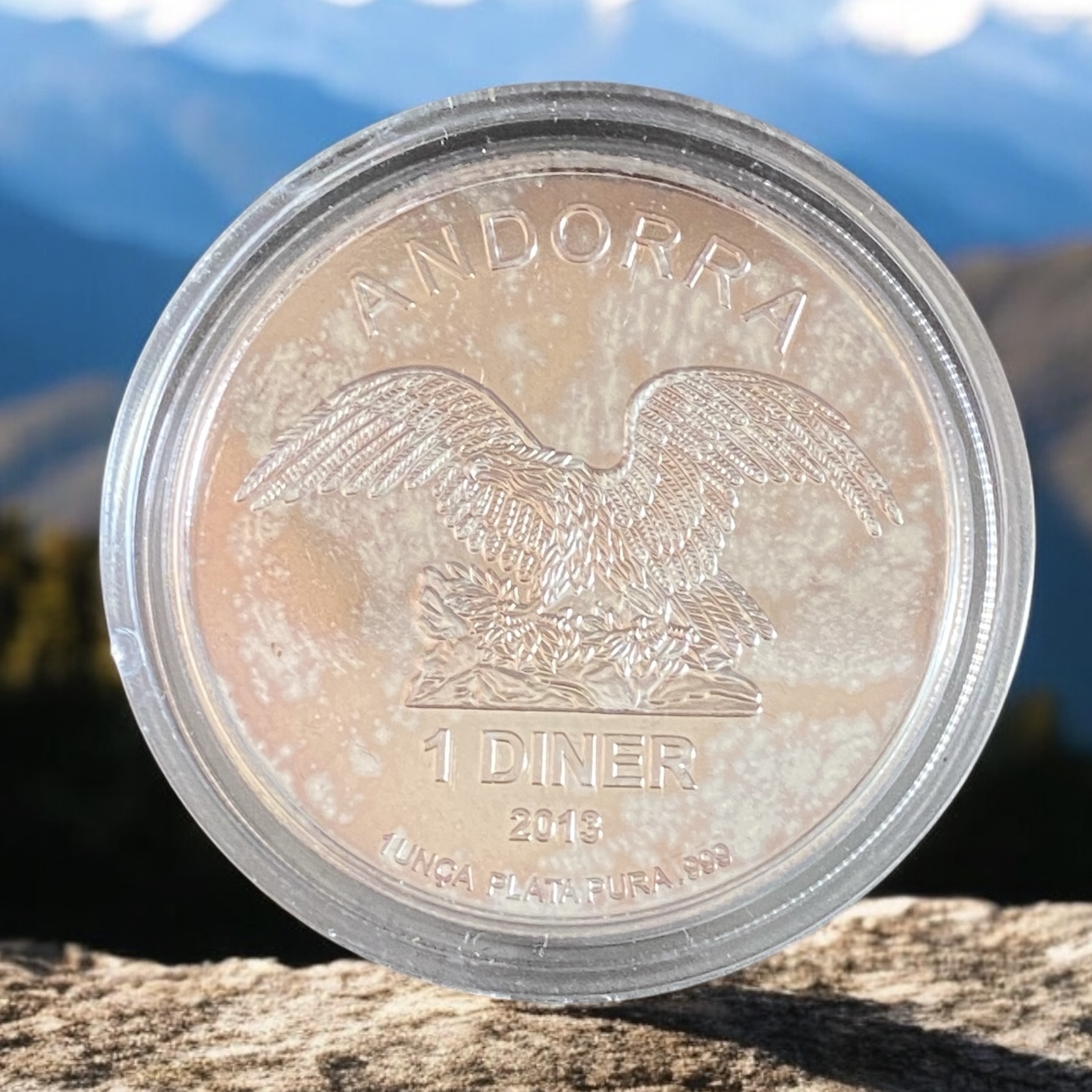 2013 Europe Andorra golden eagle silver coin (99.9% silver) 1 dinner