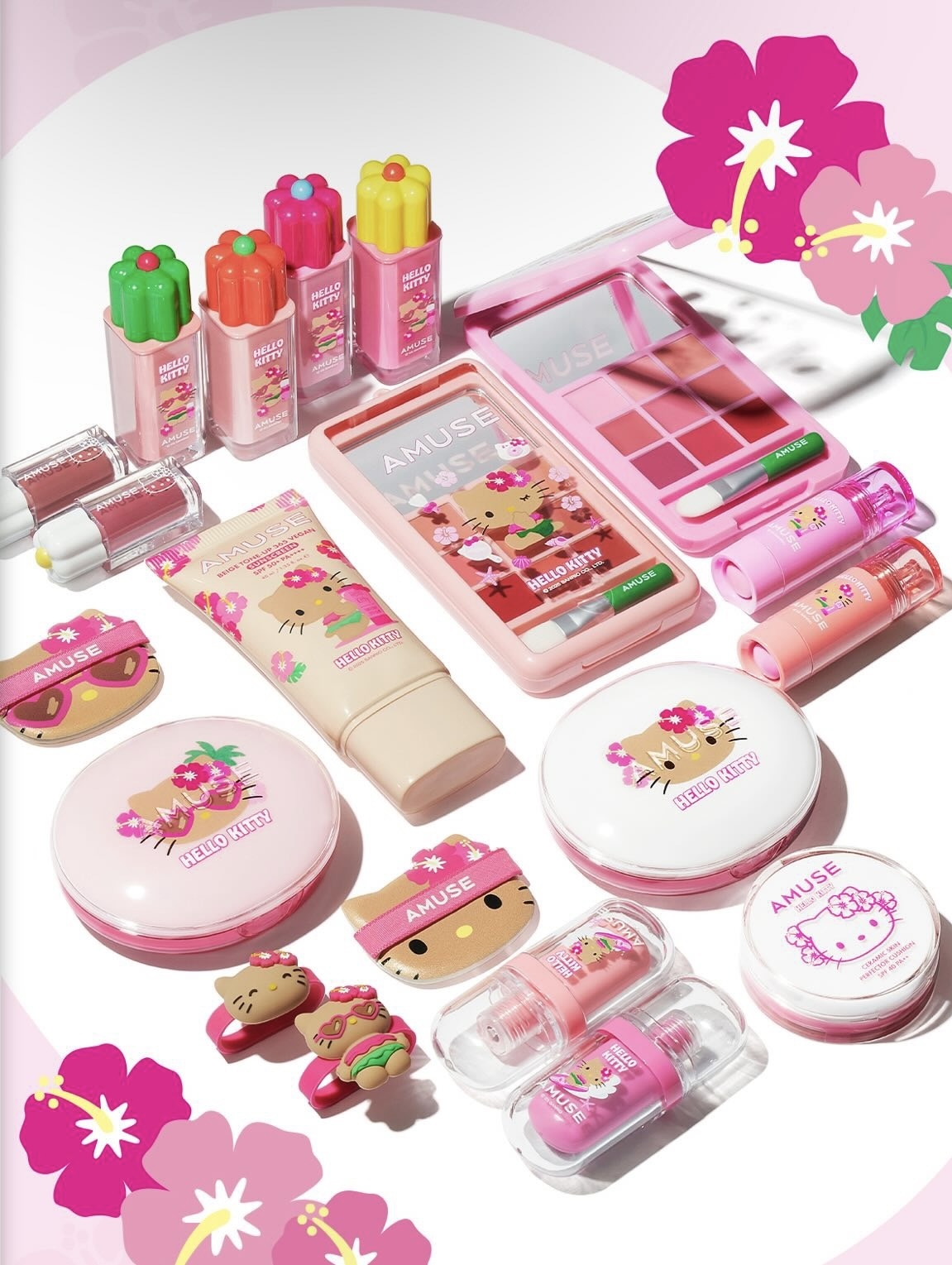 預 購 貨 品【預計兩星期發貨】丨AMUSE  x「曬黑版」Hello Kitty 限定聯乘系列 粉餅丨防曬乳液丨唇釉丨氣墊粉撲