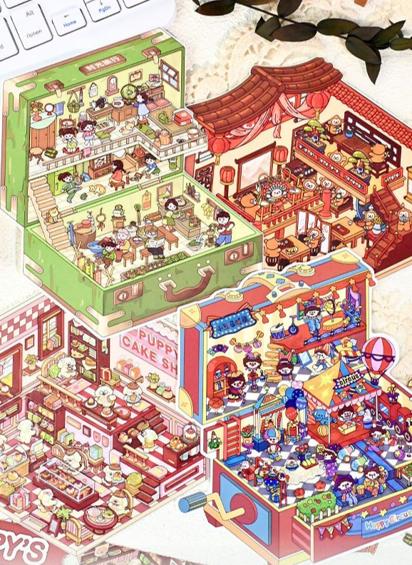 Forest Circus Troupe Storage Scene Stickers