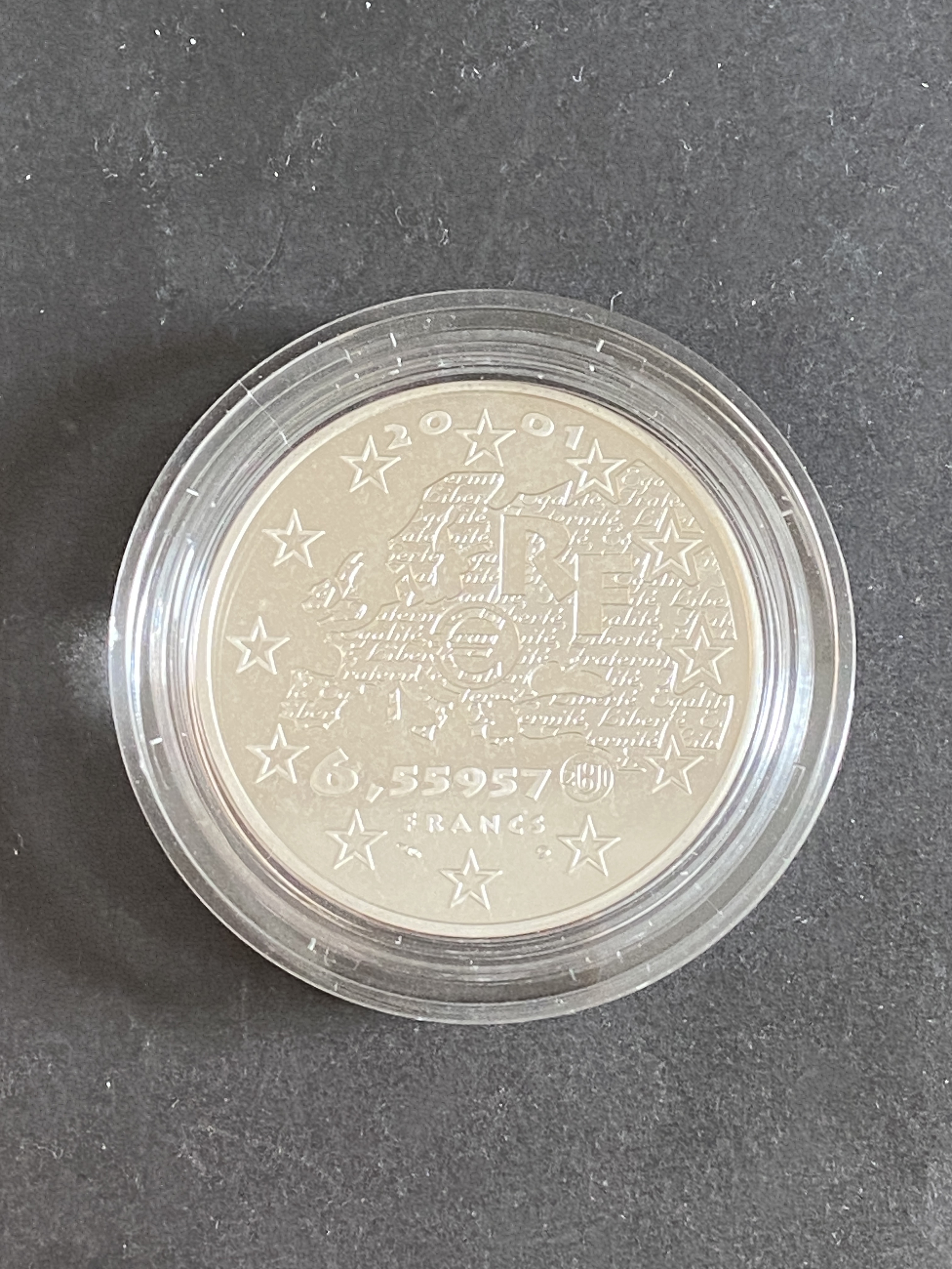 2001 France 6.55957 Francs of Liberty (90% Silver)