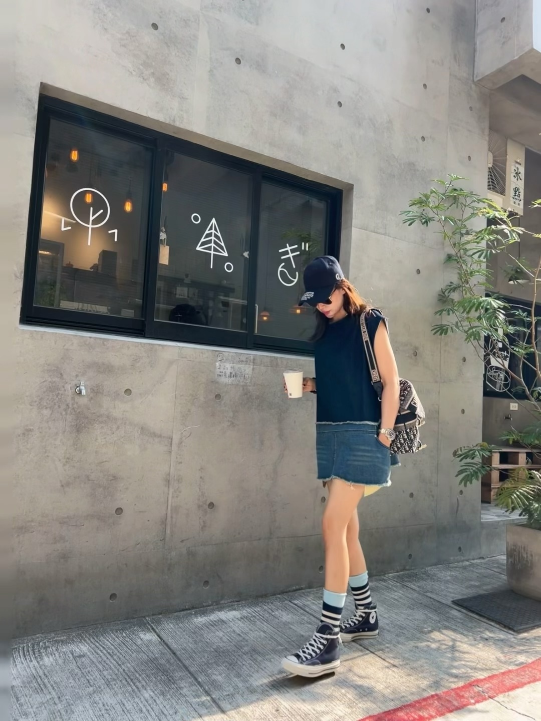 雙色牛仔娃娃洋裝