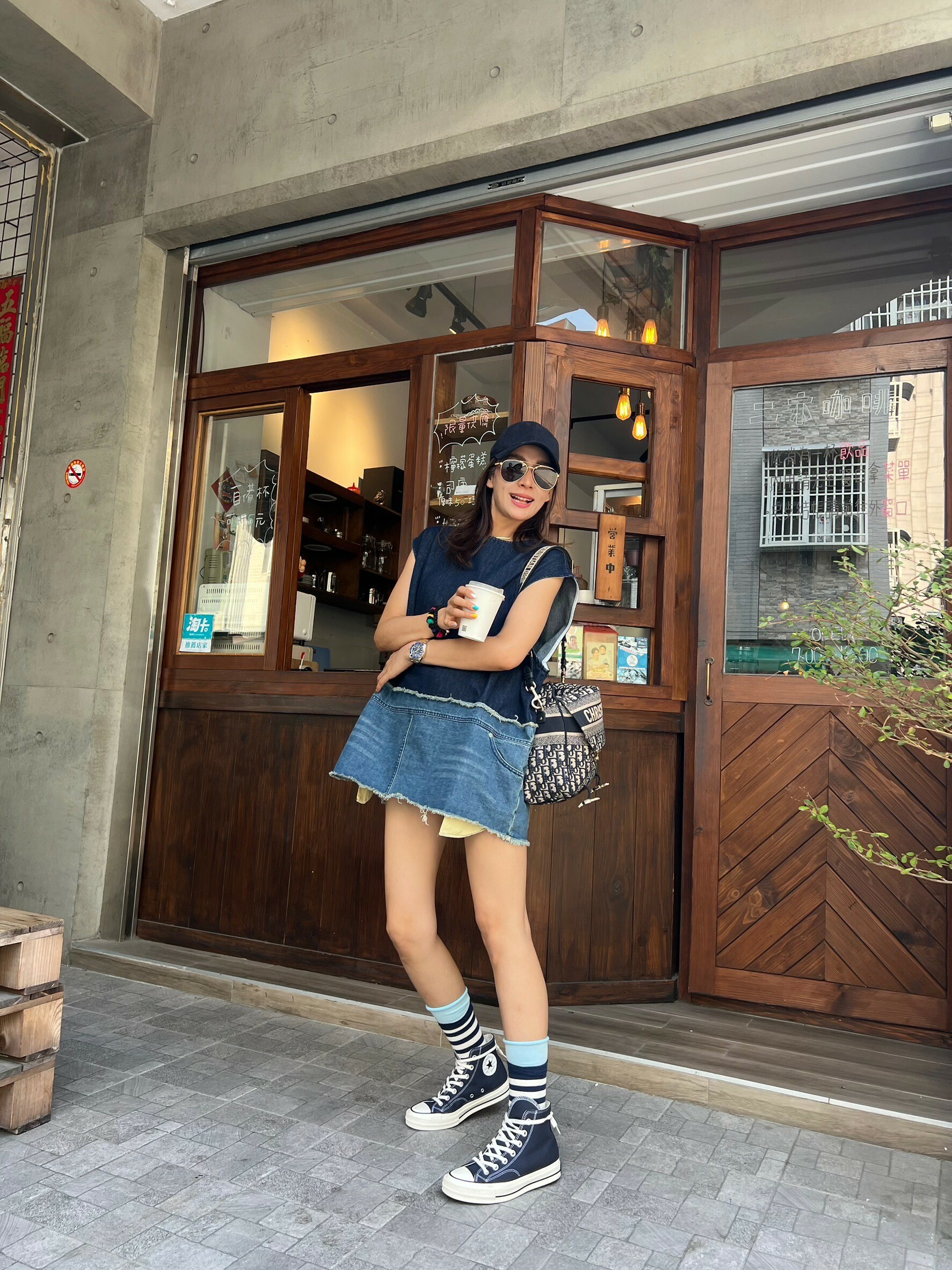 雙色牛仔娃娃洋裝