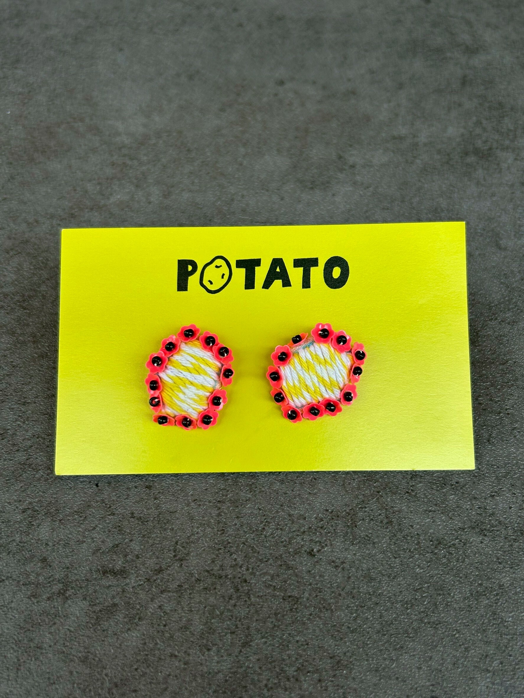 [POTATO] 螢光粉紅耳針 (PT001)