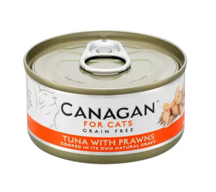 Canagan 原之選 貓咪主食罐 – 吞拿魚伴蝦配方75g (原pack12罐)