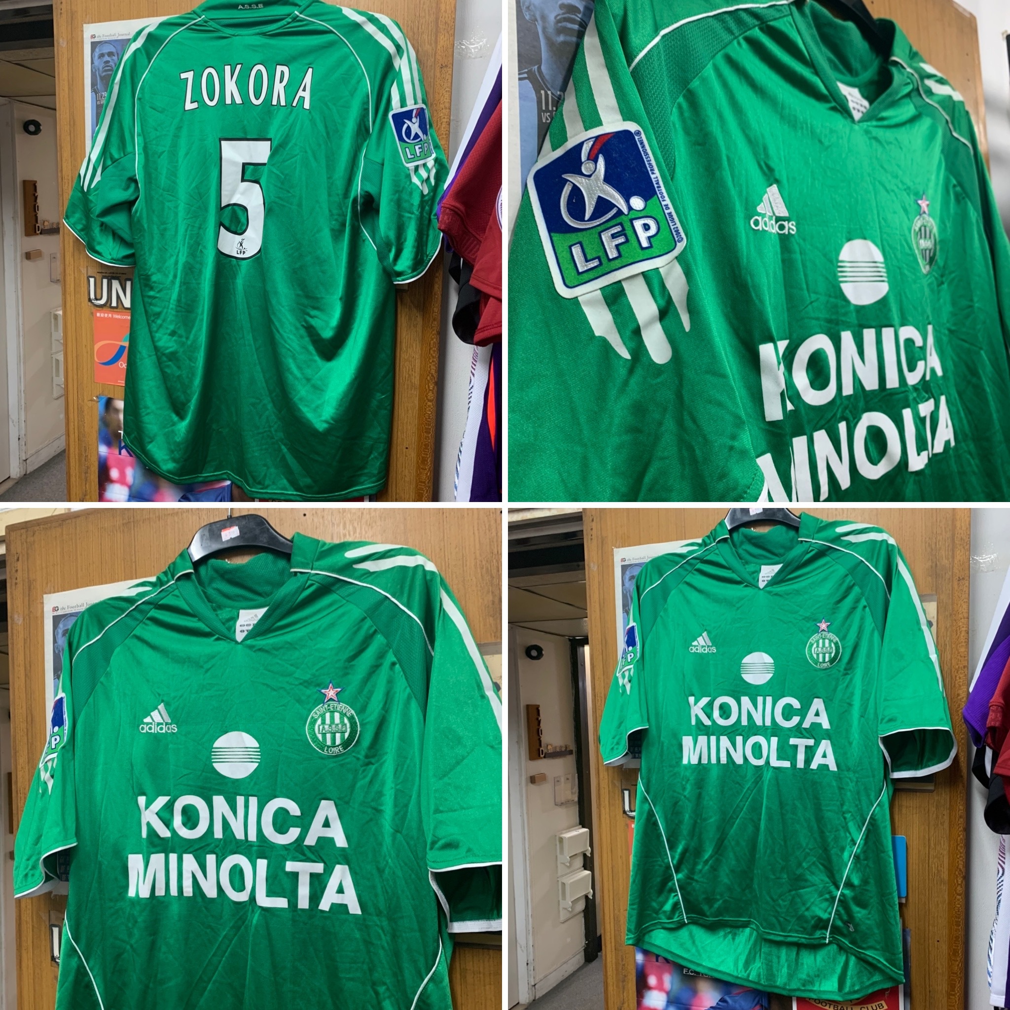 2005 AS Saint Étienne Home Shirt with 5 ZOKORA [Used, L 90% New]