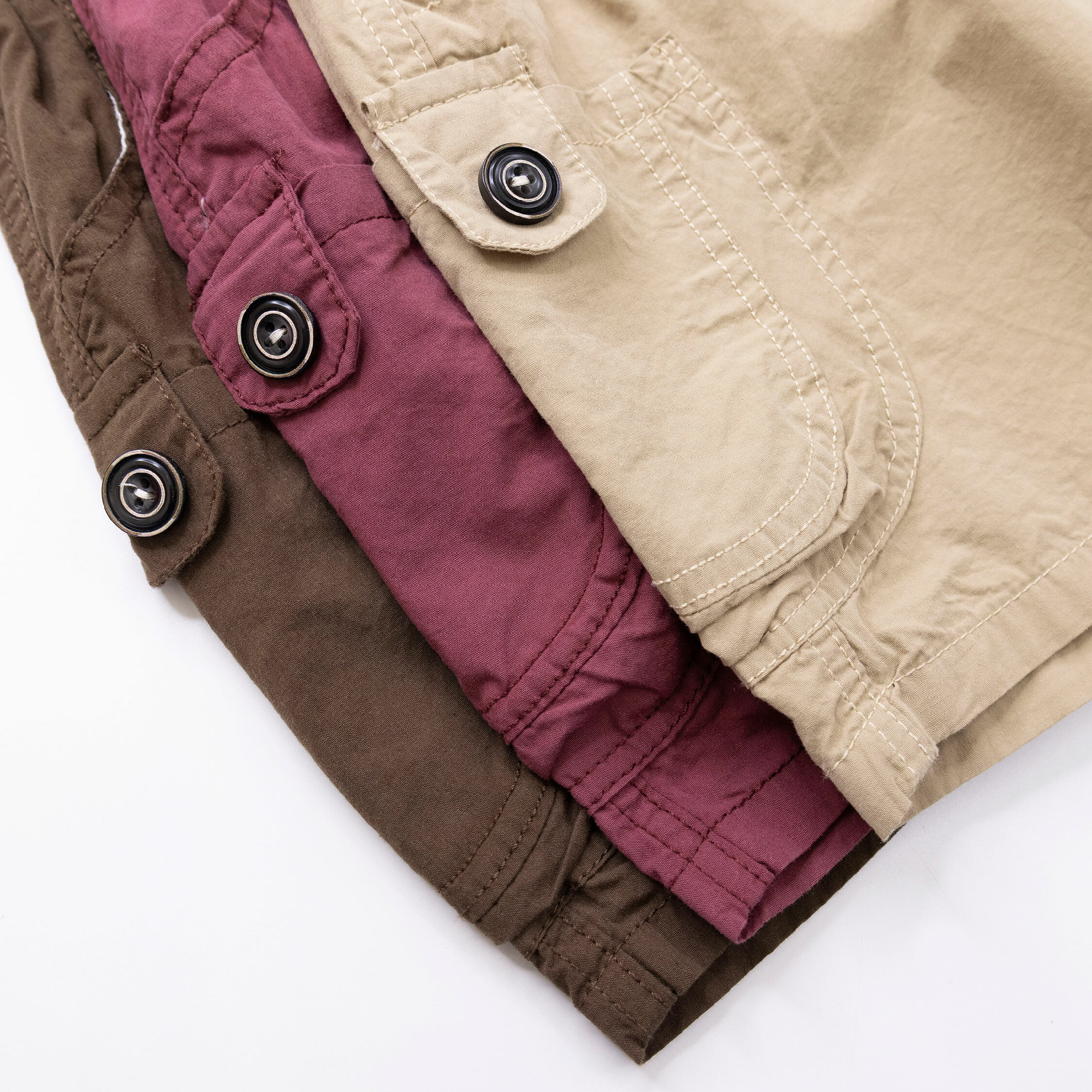 【H50243】流行口袋裝飾設計休閒短褲＊三色