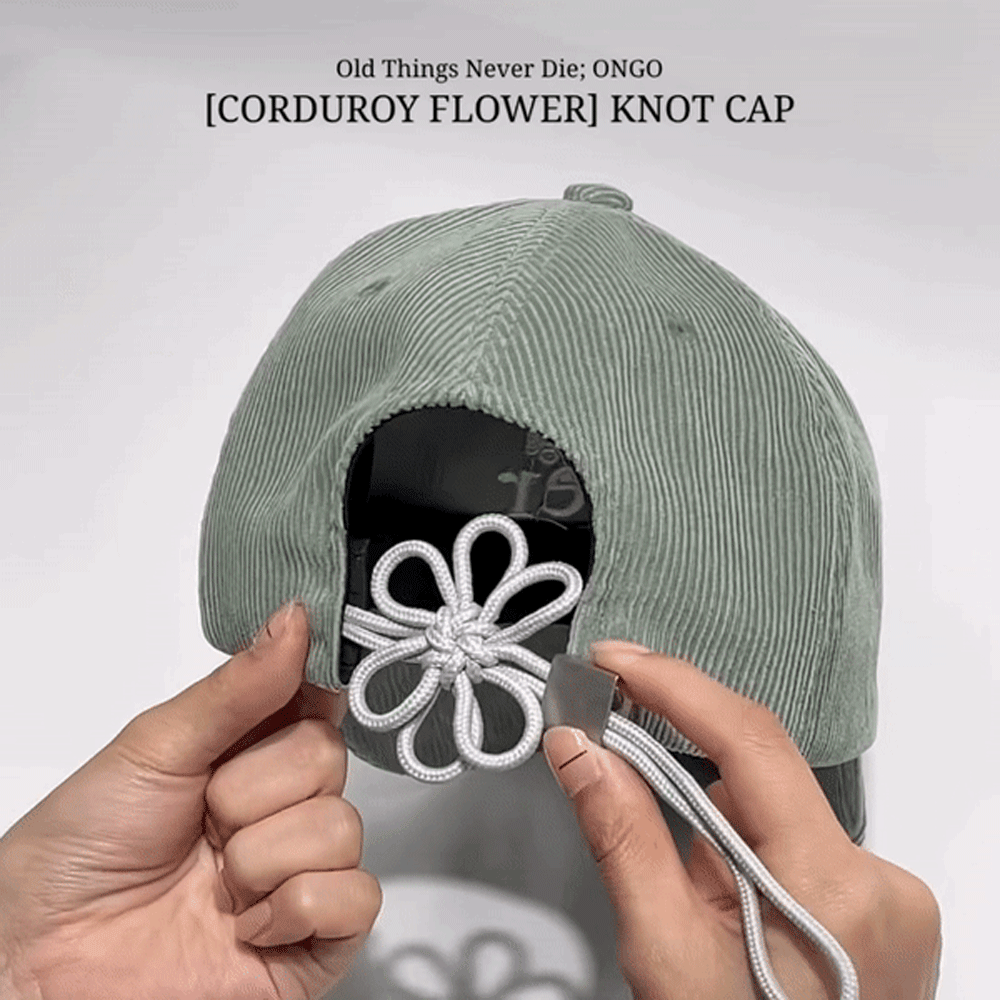 ONGO CORDUROY FLOWER KNOT CAP