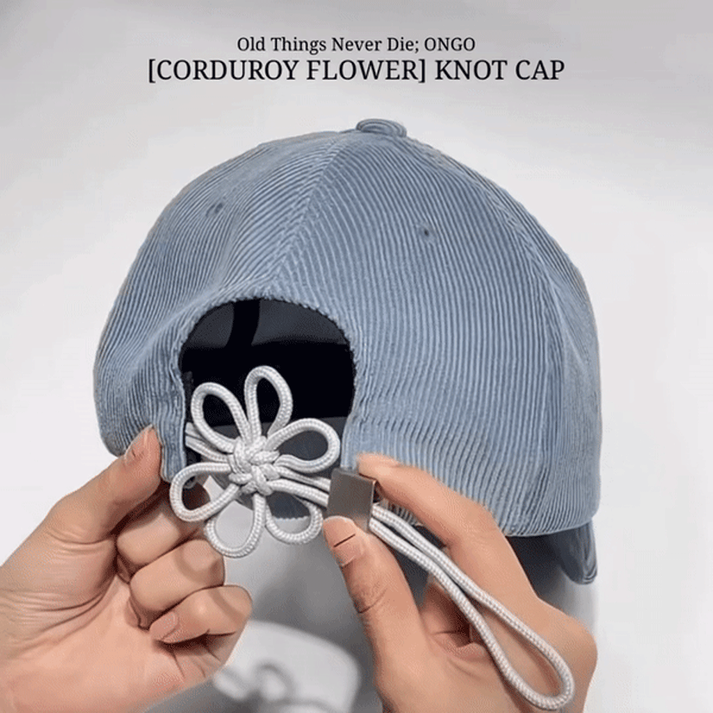 ONGO FLOWER KNOT CAP/24SS 韓国 組紐 キャップ ONGO CORDUROY FLOWER KNOT CAP