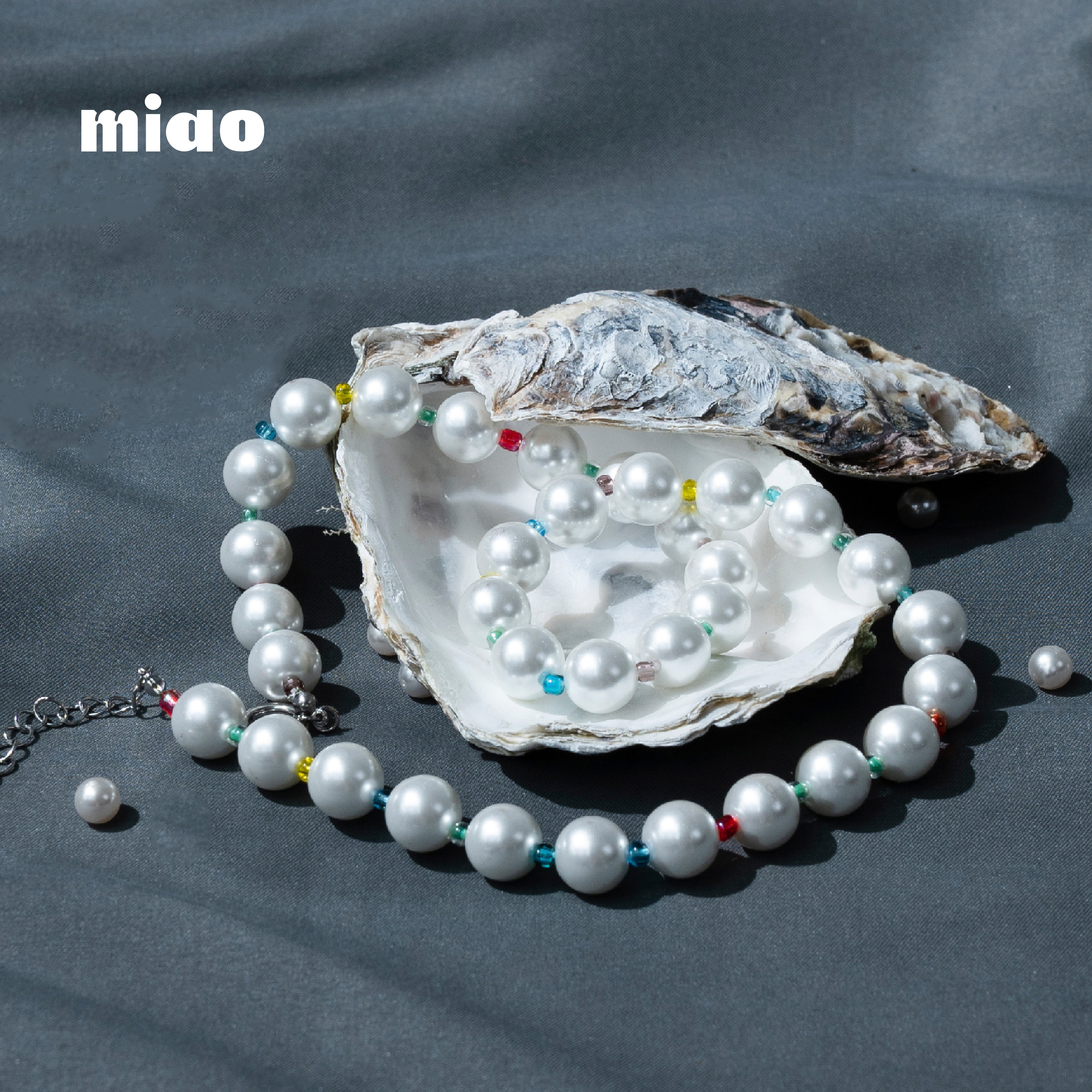 AGILITY MIAO Colored Glass Pearl Necklace 彩色玻璃珠 項鍊 [M-C2]