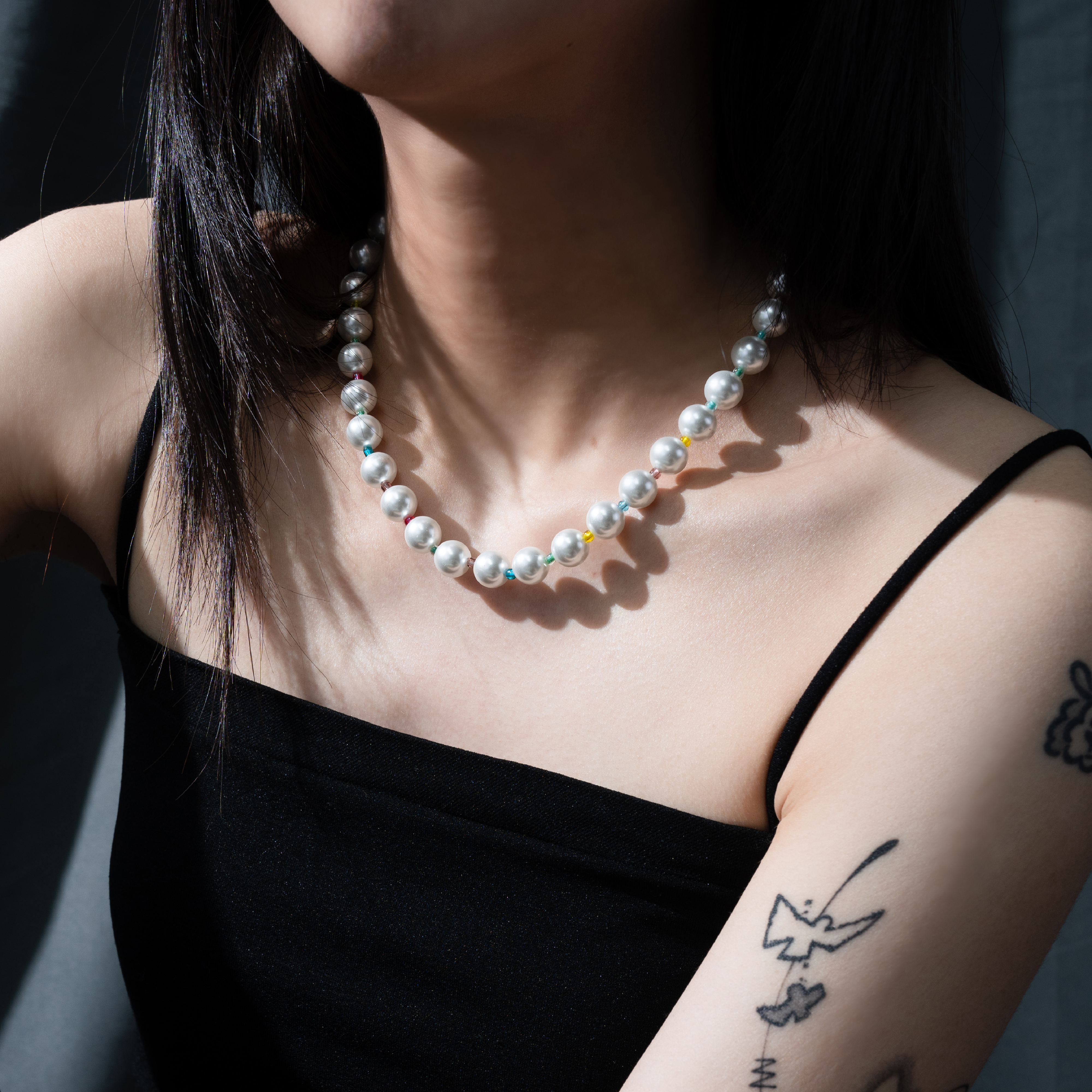 AGILITY MIAO Colored Glass Pearl Necklace 彩色玻璃珠 項鍊 [M-C2]