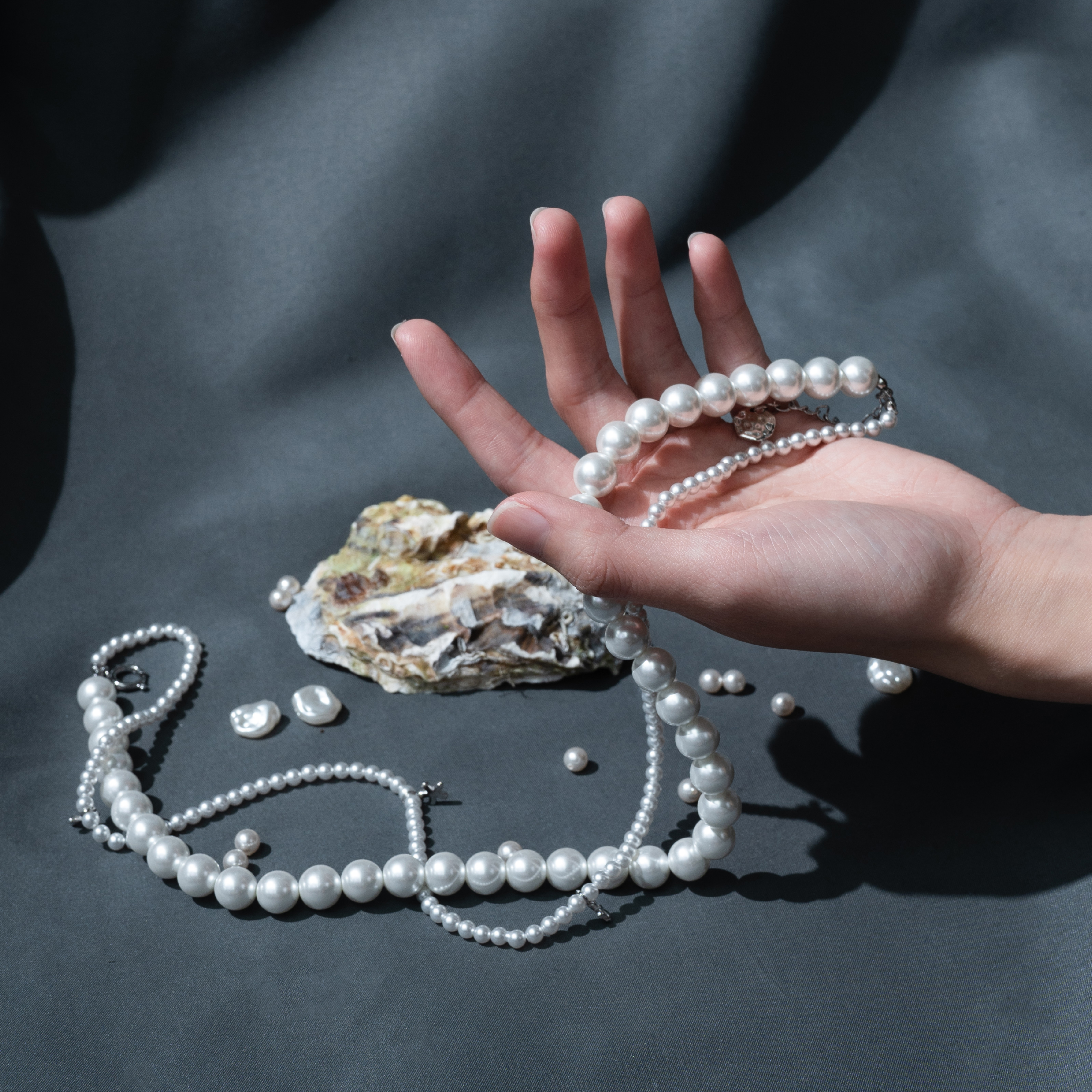 AGILITY MIAO Flowers Double Pearl Necklace 雙層 疊戴 小花珍珠項鍊 [M-C3]