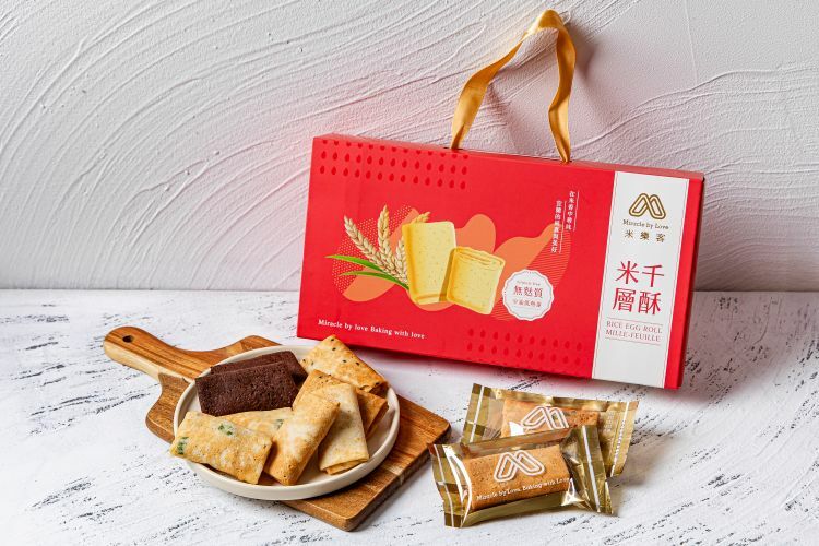 愛餡千層酥8入禮盒《100%無麩質餅乾》｜使用天然奶油｜包餡餅乾