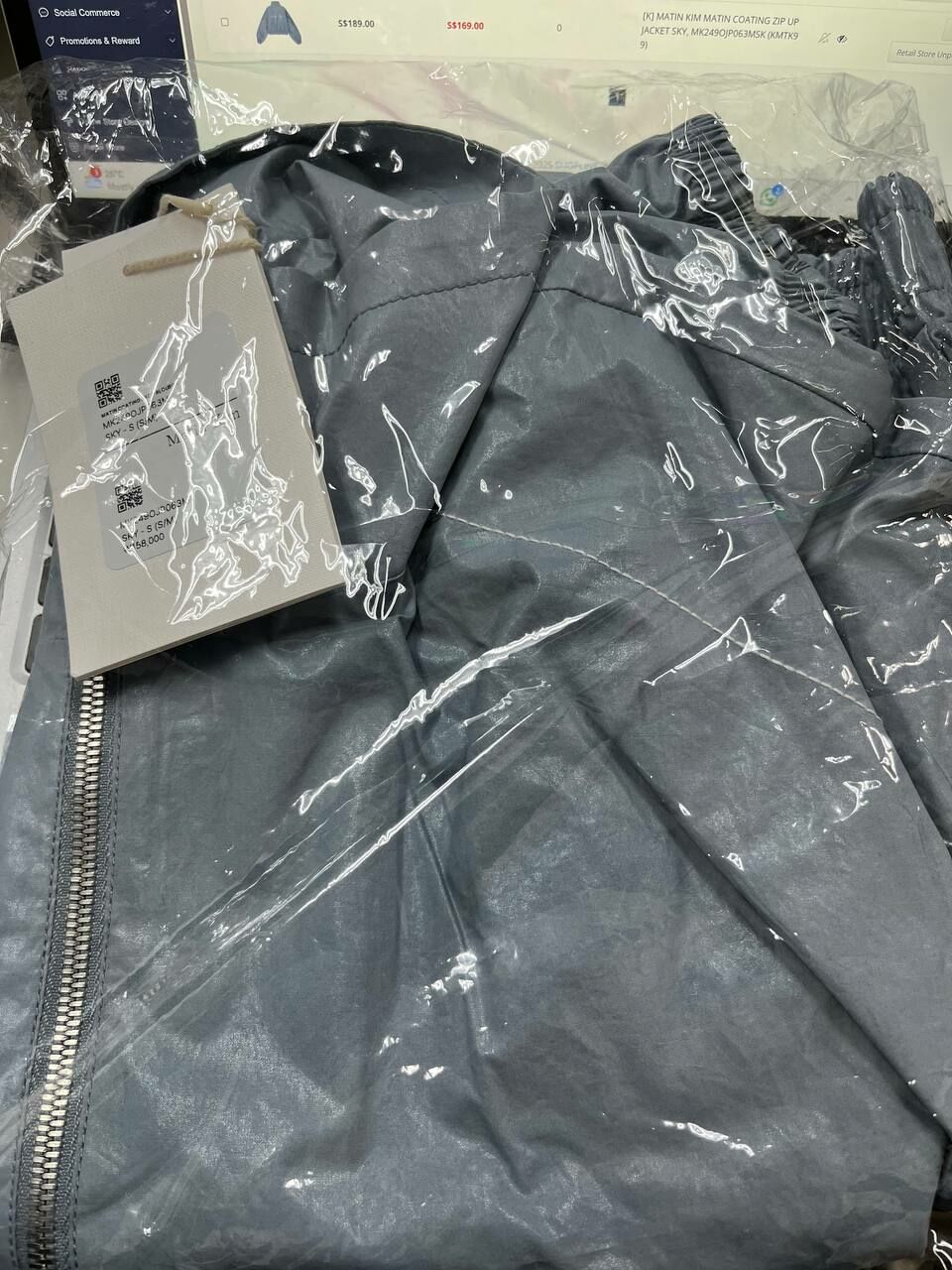 [S] MATIN KIM SKY COATING CROP BLOUSON, MK249OJP063M-SKY (SMTK10)