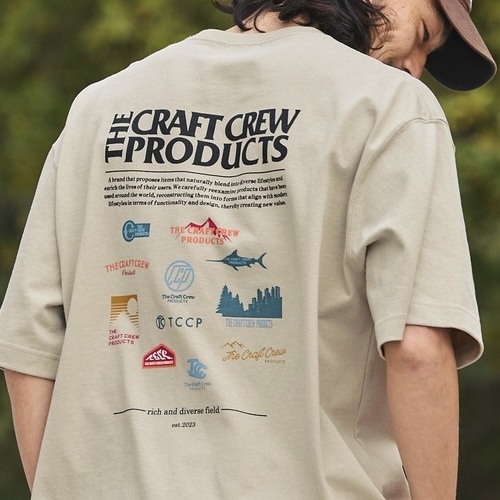 THE CRAFT CREW PRODUCTS 背後印花 圓領 短袖 上衣 戶外風格 日牌 抗菌防臭材質 共3色
