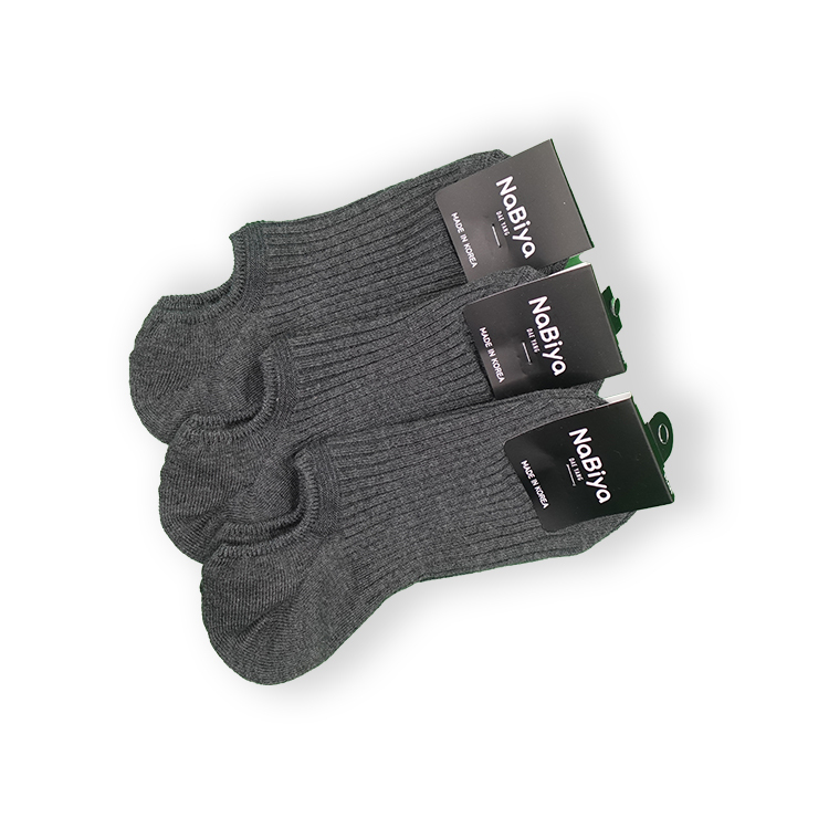 【韓國】坑條素色短襪-男款