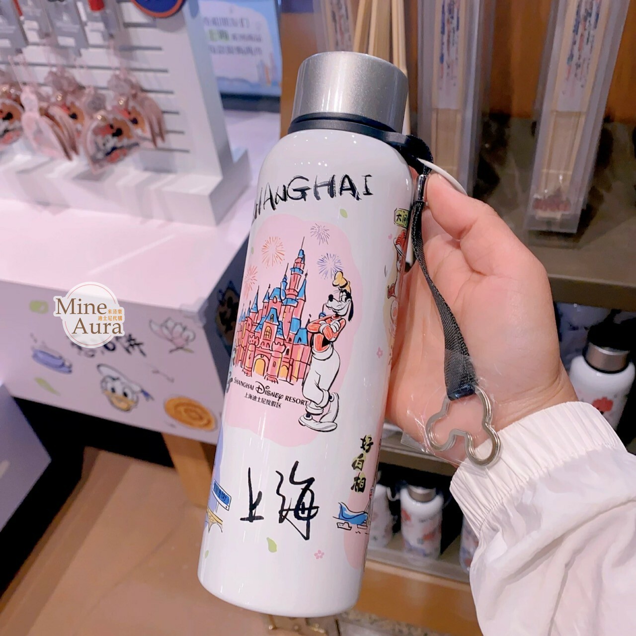 米奇 Mickey 與好友們 游味上海系列 圖案 不鏽鋼 保溫瓶 隨身 水壺 -上海迪士尼樂園