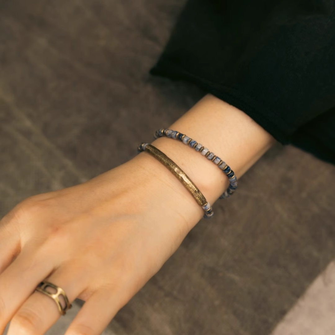 靛藍古銅雙繞手環