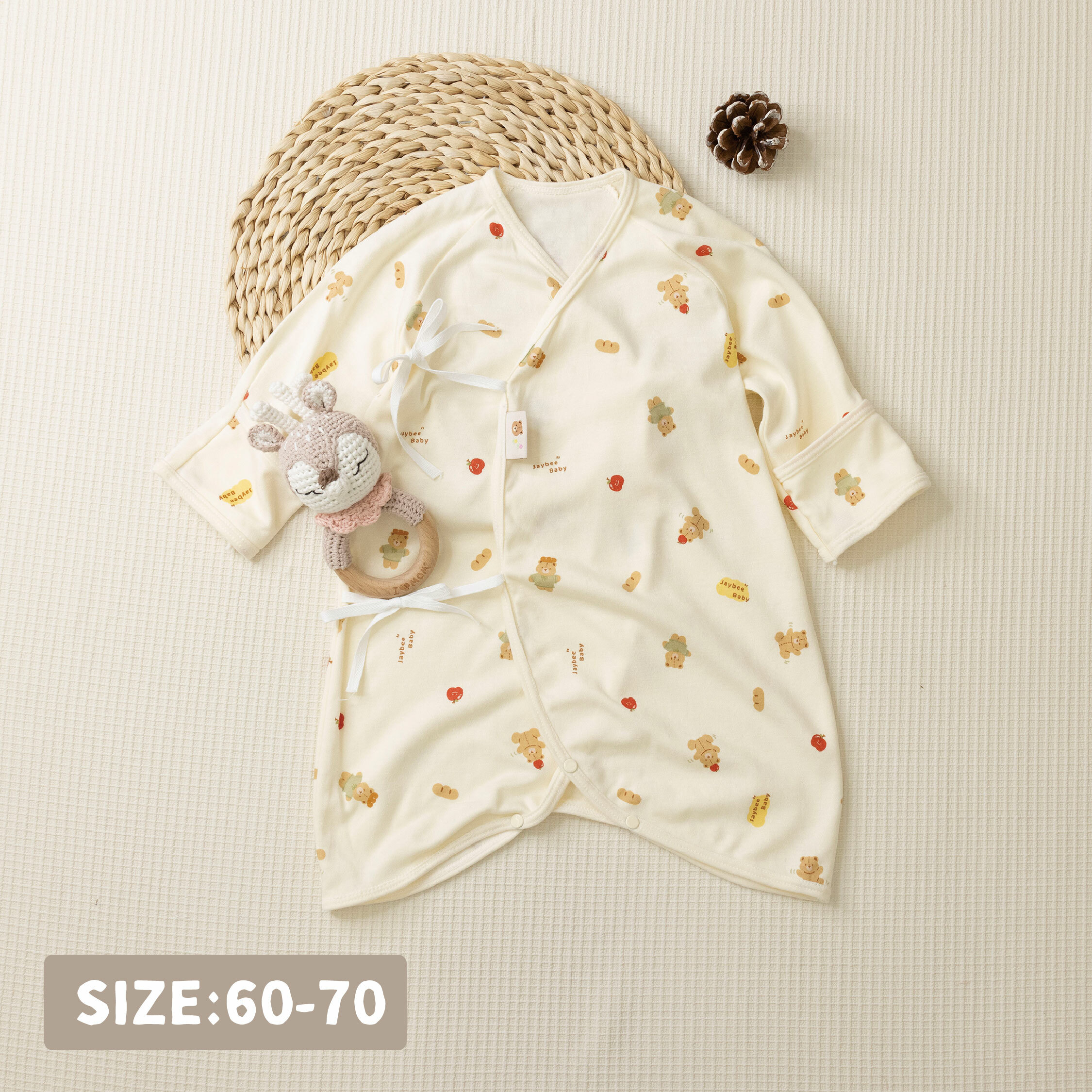 【JB0429】MIT原創蘋安小熊長袖蝴蝶衣