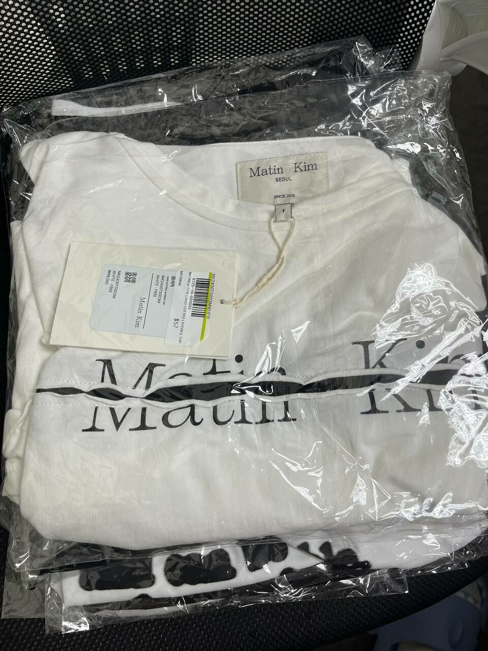 [S] MATIN KIM WHITE LOGO CUTTED LAYERED TOP, MK2400TS003M-WHITE (SMTK24)