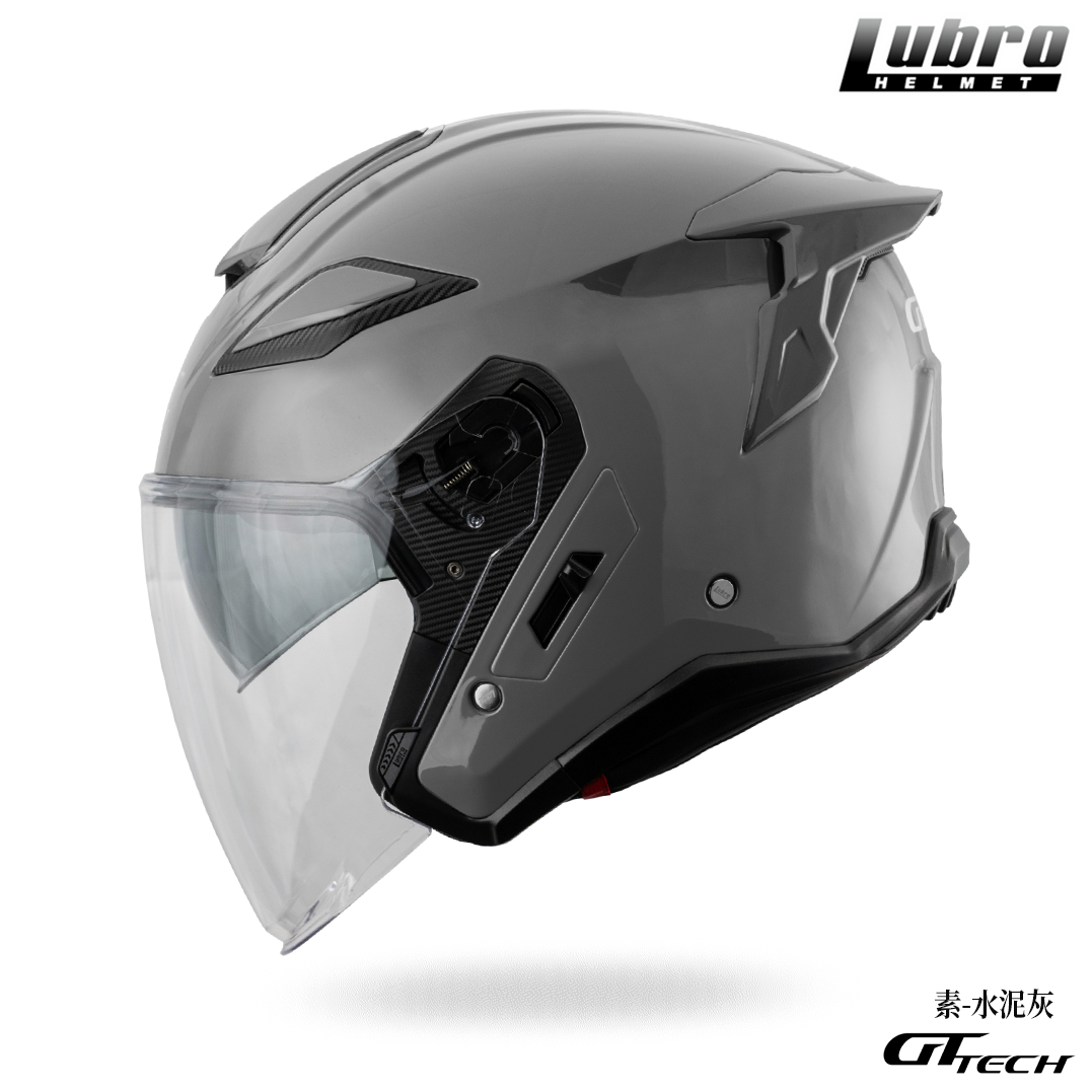 LUBRO GT TECH 素色 半罩安全帽 水泥灰
