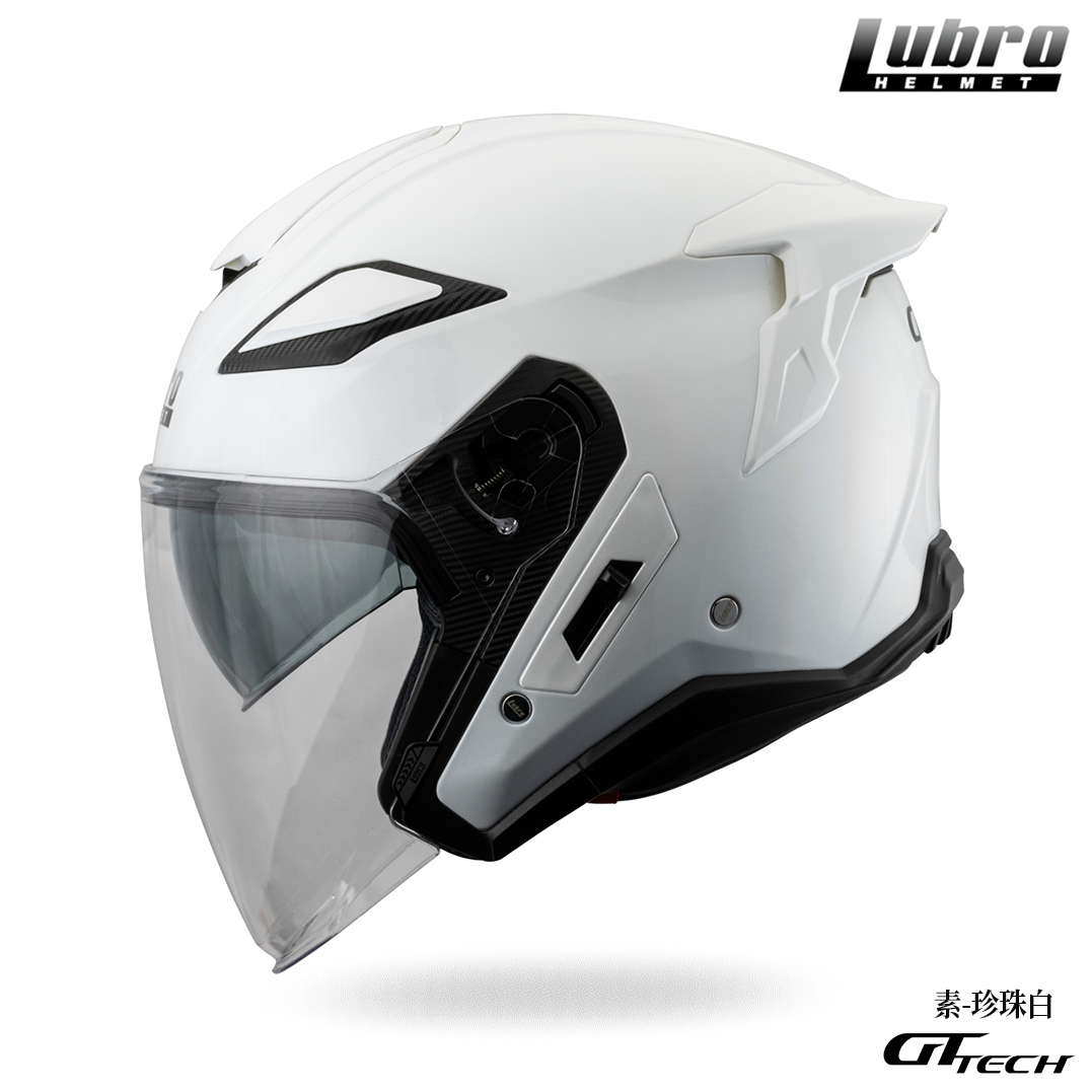 LUBRO GT TECH 素色 半罩安全帽 珍珠白