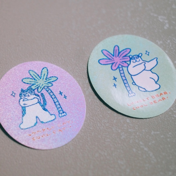 SP｜黑白小姐 Miss B&W｜絕版｜防水大貼紙組｜孤單酷貓熊