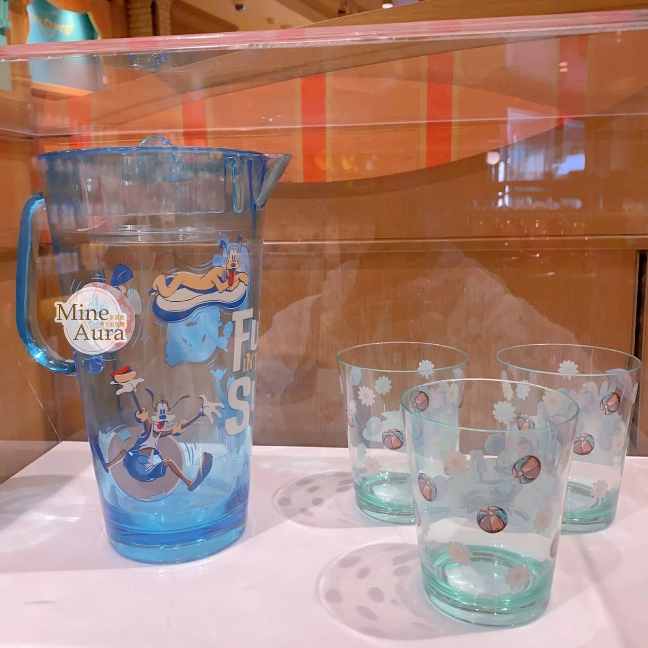 米奇 Mickey 與好友們 玩水泳圈圖案 冷水壺+水杯組 -上海迪士尼樂園