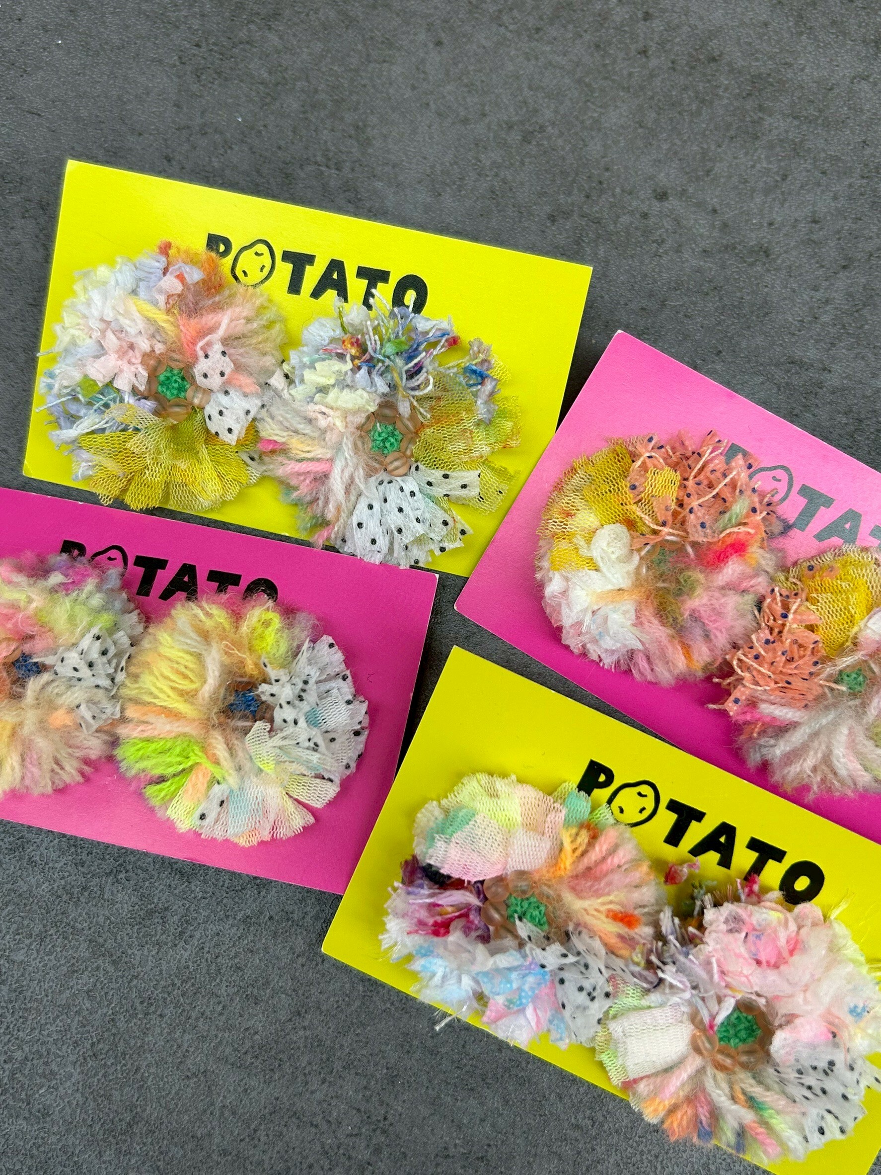 [POTATO] 澎澎花朵耳夾 (PT024)