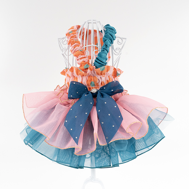 Konanmoko x FanCpet Flower 'Bom Bom' Dress - Pink/Blue