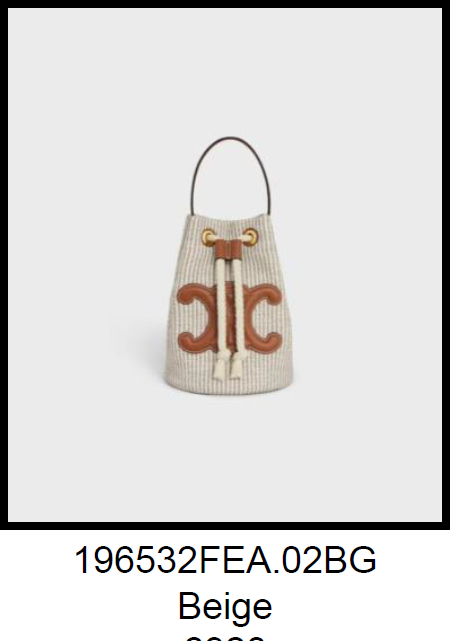 Celine triomphe teen bucket bag 196532FEA.02BG Beige