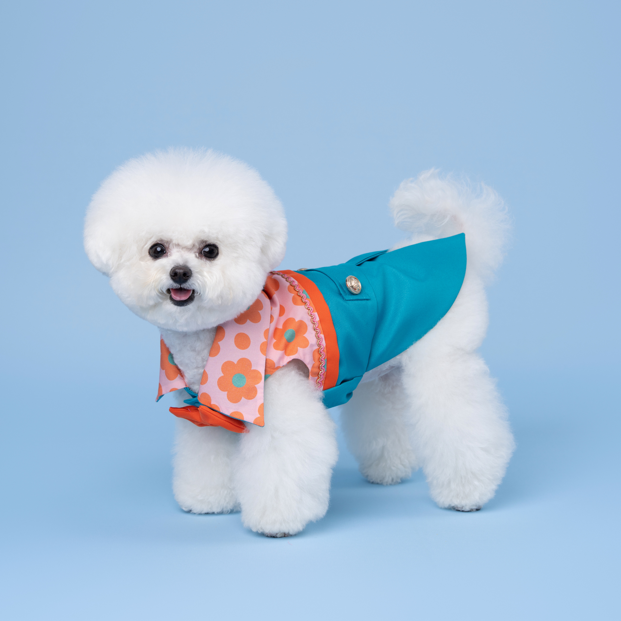 Konanmoko x FanCpet Flower 'Bom Bom' Vest - Pink/Blue