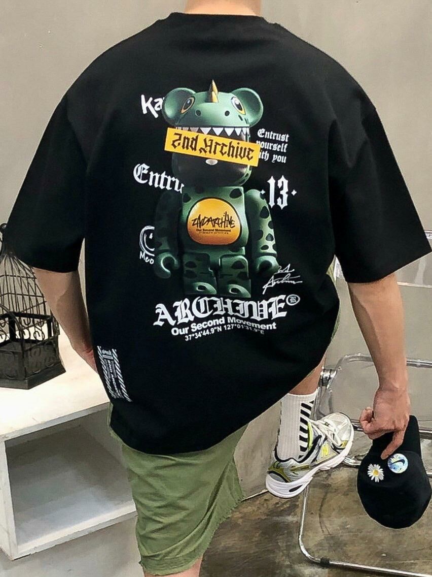 熊仔圖案英文字短袖Tee 2nd-247T