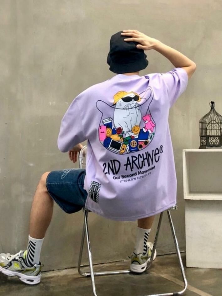 貓仔圖案英文字短袖Tee 2nd-226T