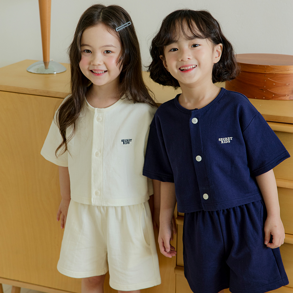 韓國 SecretKids  -25夏 Casual 開襟套裝（兩色）