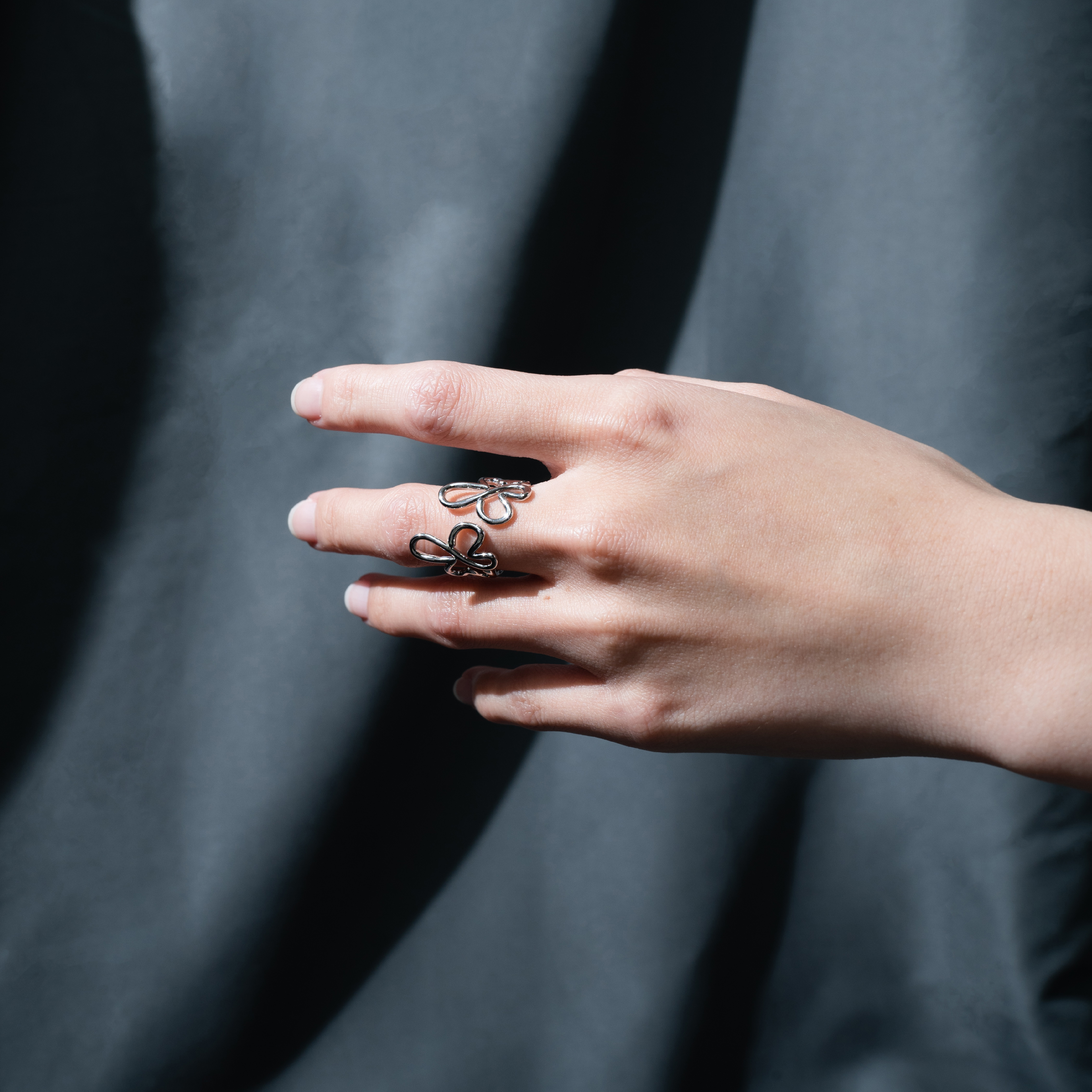 AGILITY MIAO Hand Drawn Flowers Rings 手繪花朵 開口戒指 [M-C7]