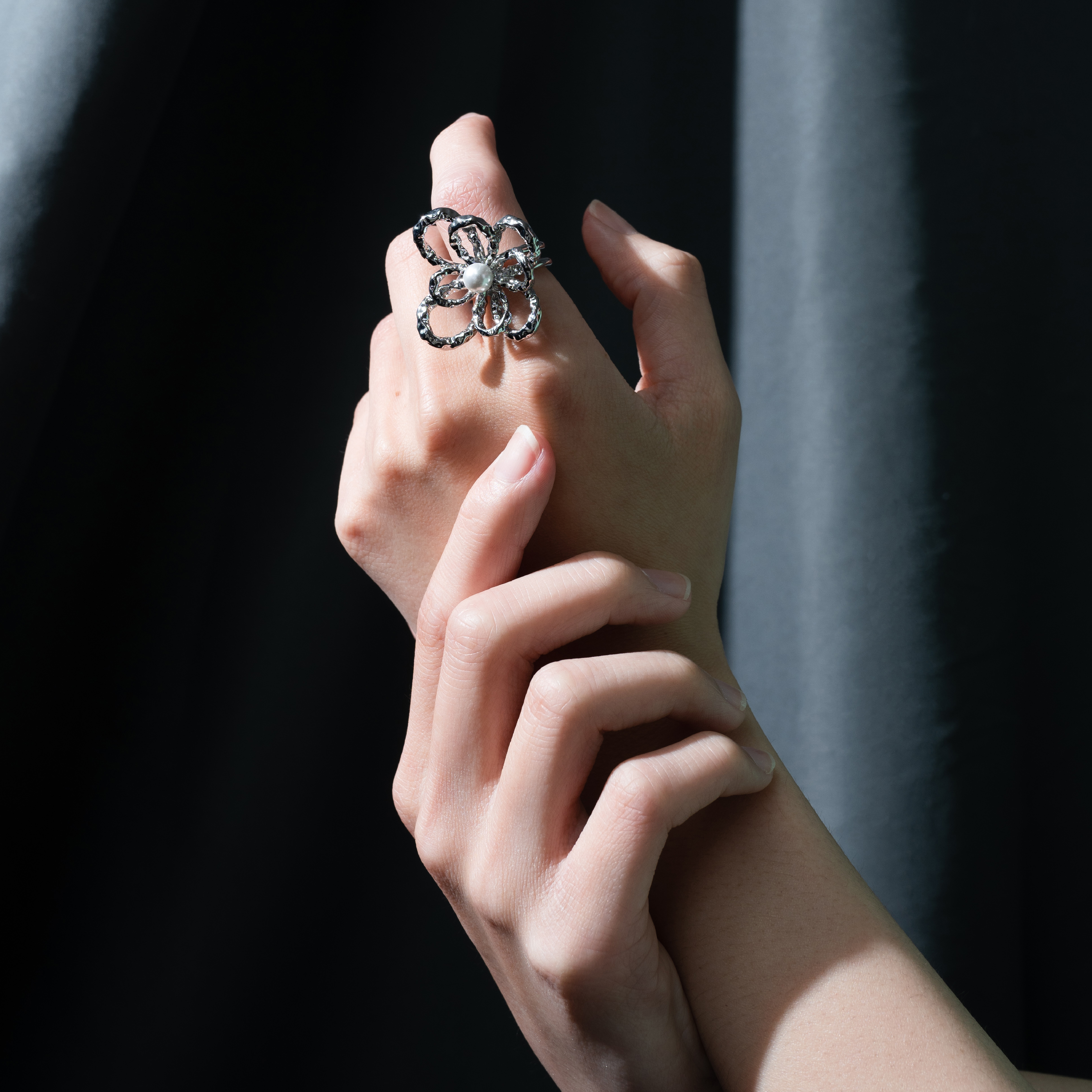 AGILITY MIAO Bloom Pearl Rings 花朵 珍珠戒指 [M-C9]