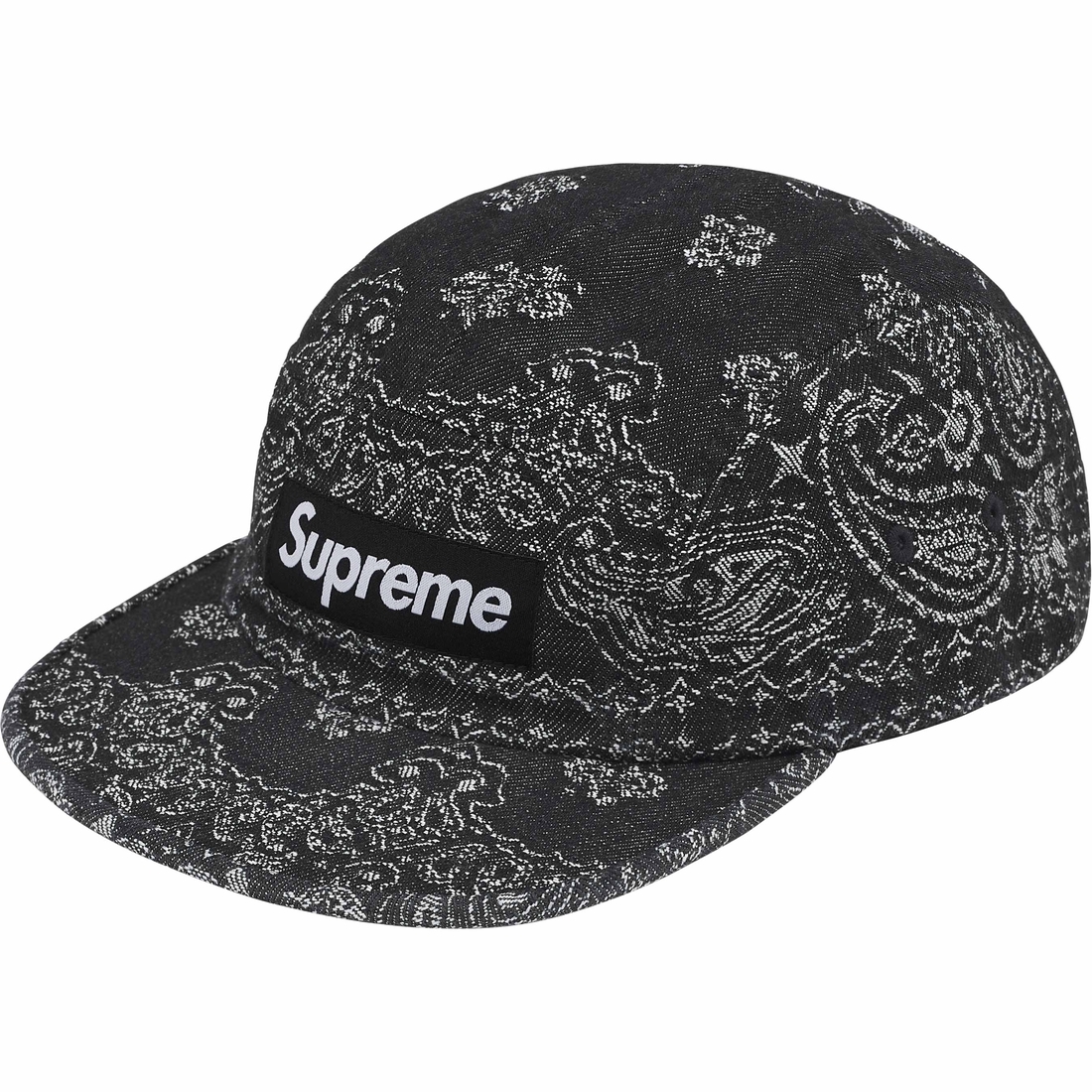 SUPREME SS25 BANDANA JACQUARD DENIM CAMP CAP