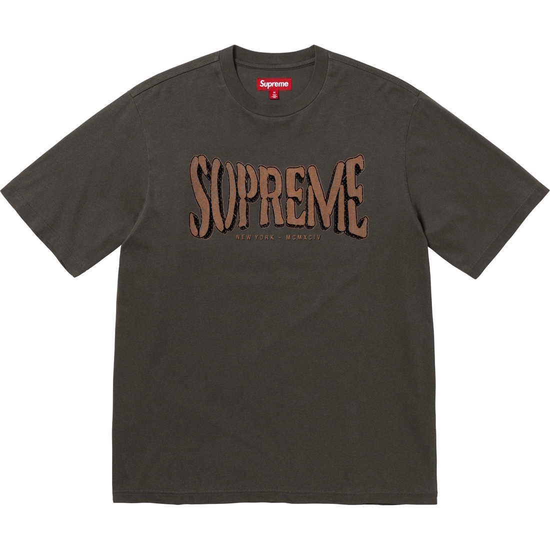 SUPREME SS25 FLOCKED WASHED S/S TOP
